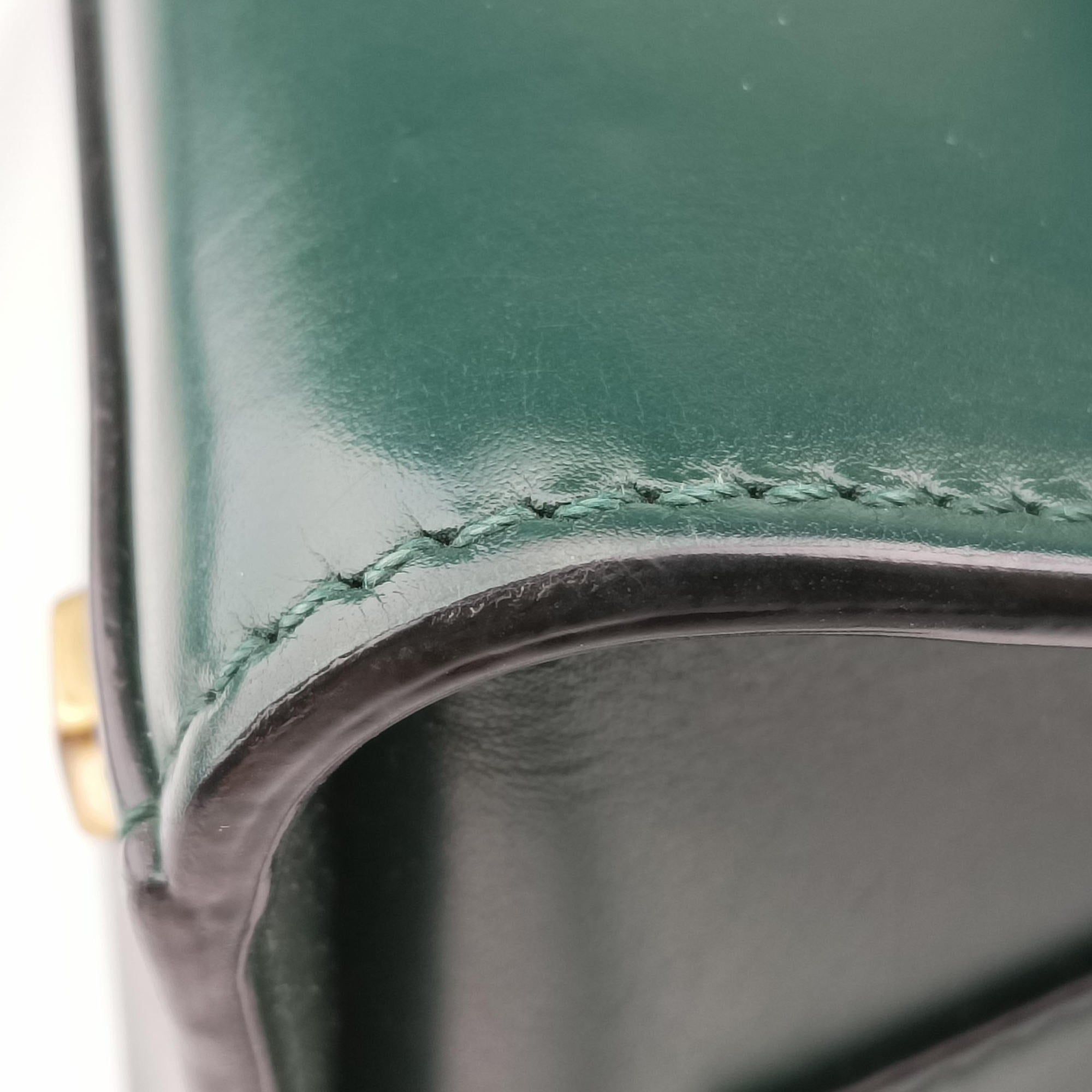 Pre-owned Valextra Iside Verde Bosco Millepunte Calf Leather  shoulderbag | stylenewstar