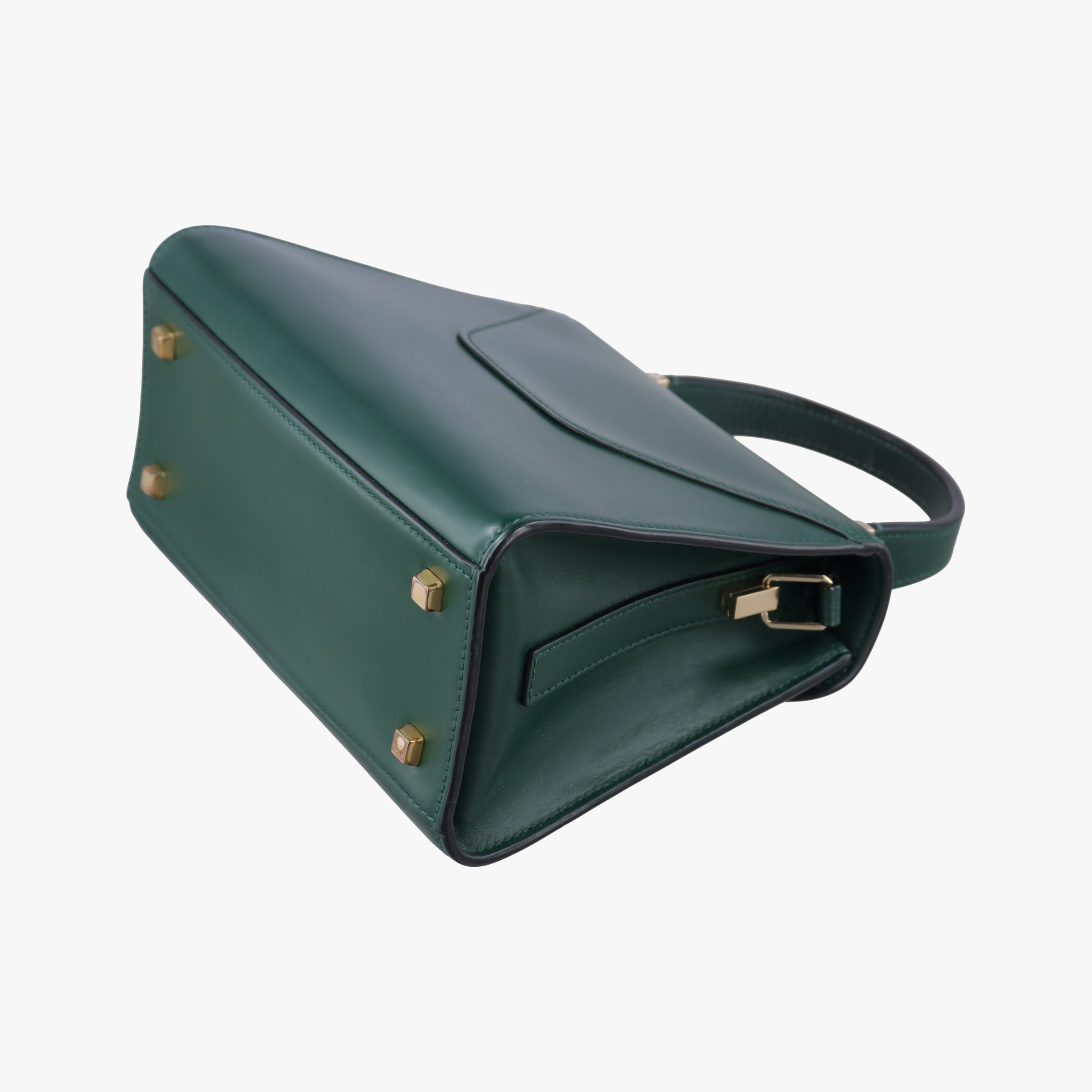 Pre-owned Valextra Iside Verde Bosco Millepunte Calf Leather  shoulderbag | stylenewstar