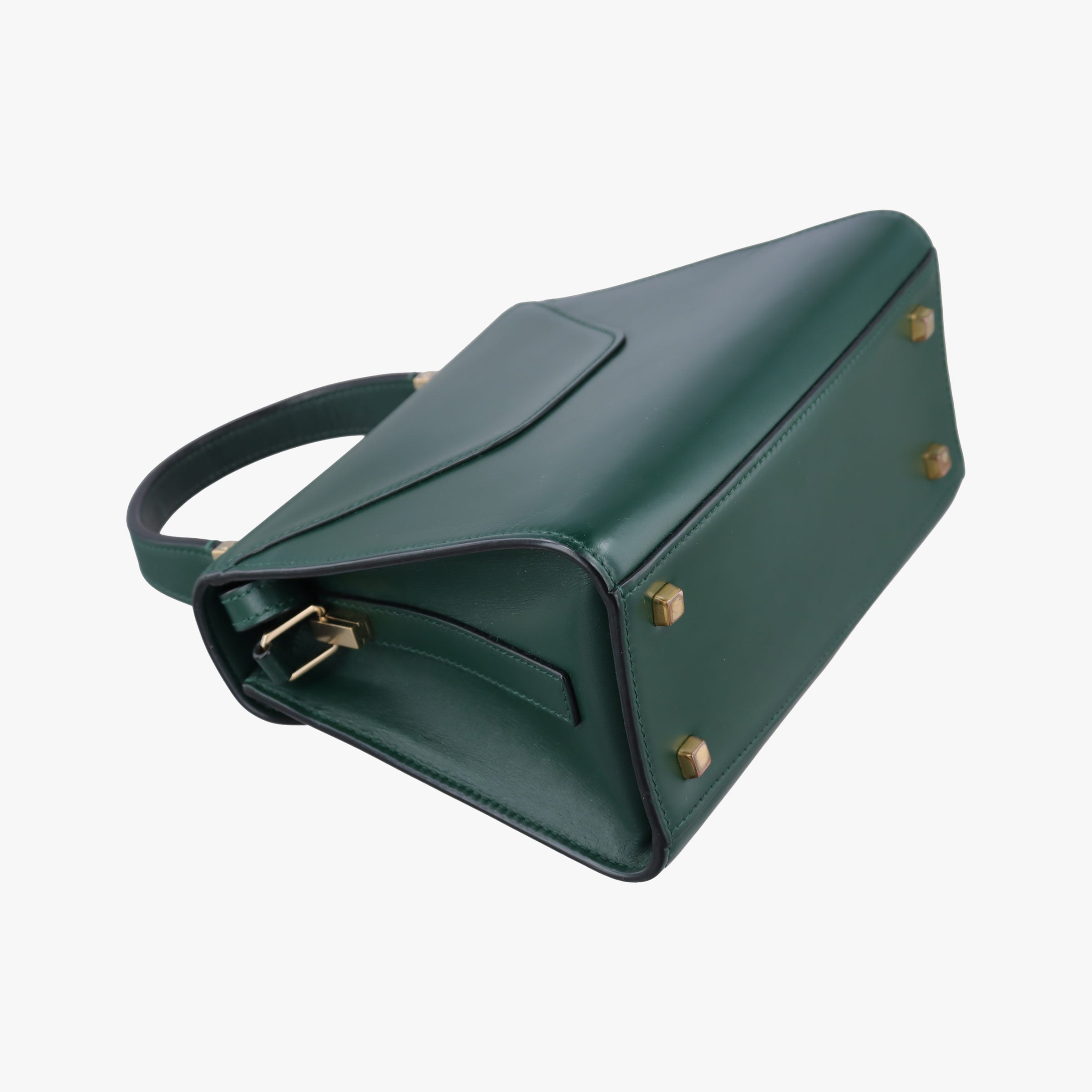 Pre-owned Valextra Iside Verde Bosco Millepunte Calf Leather  shoulderbag | stylenewstar