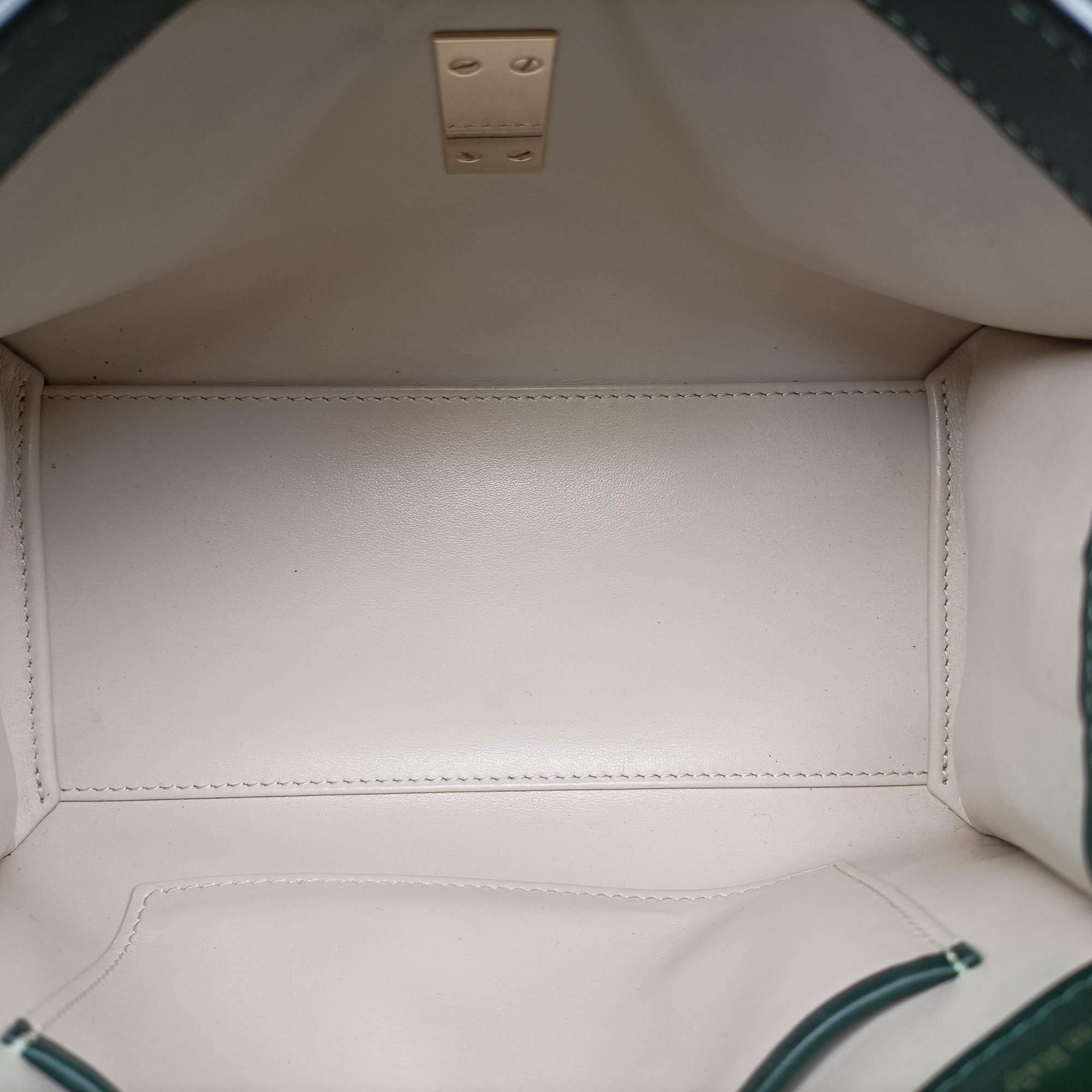 Pre-owned Valextra Iside Verde Bosco Millepunte Calf Leather  shoulderbag | stylenewstar