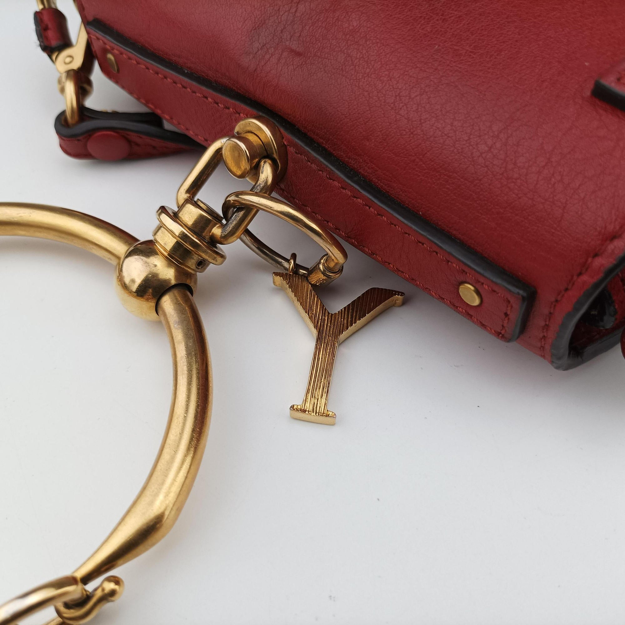 Vintage Chloe Bracelet Nile Red Leather  shoulderbag | stylenewstar