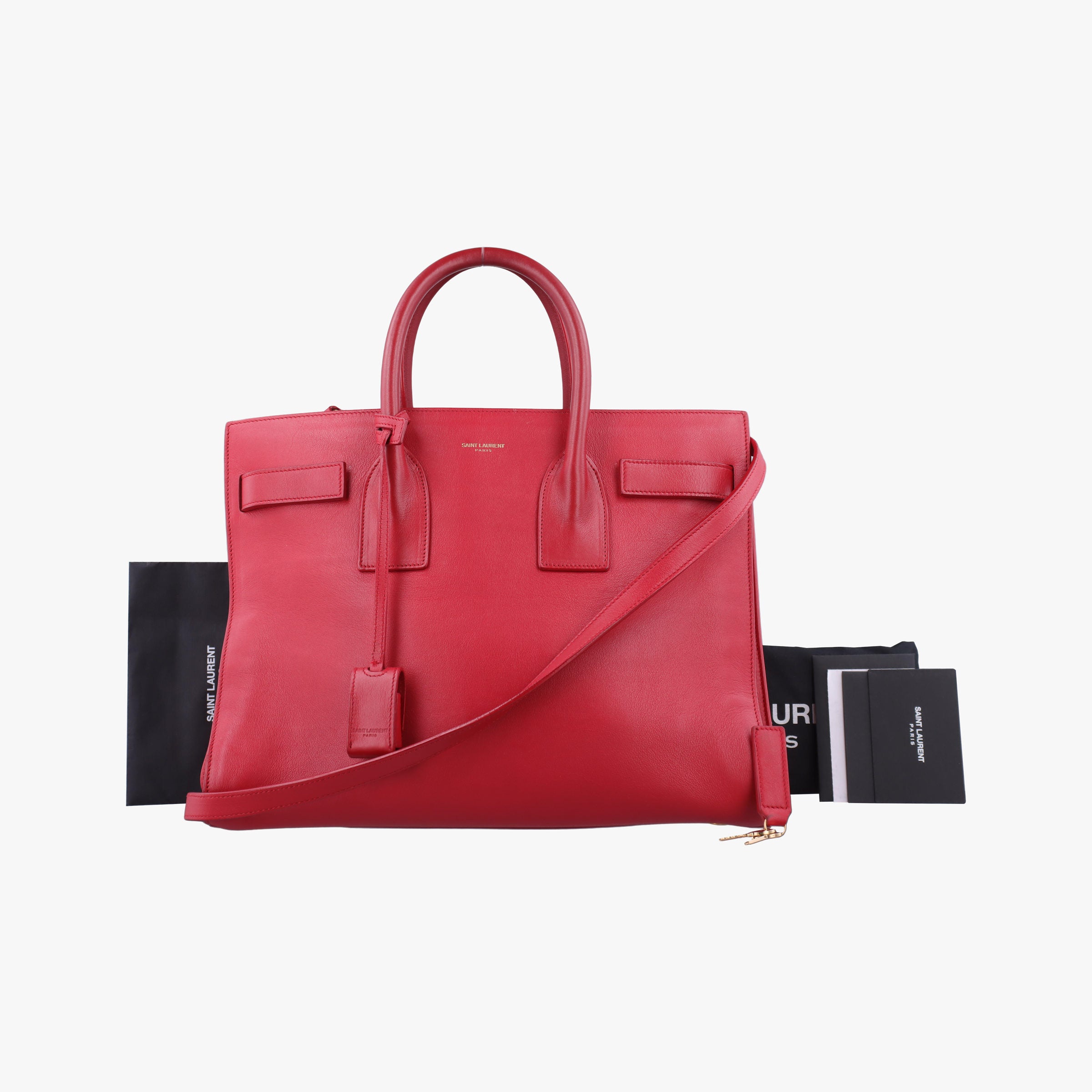 Pre-owned Yves Saint Laurent SAC DE JOUR Red Leather 324823 shoulderbag | stylenewstar