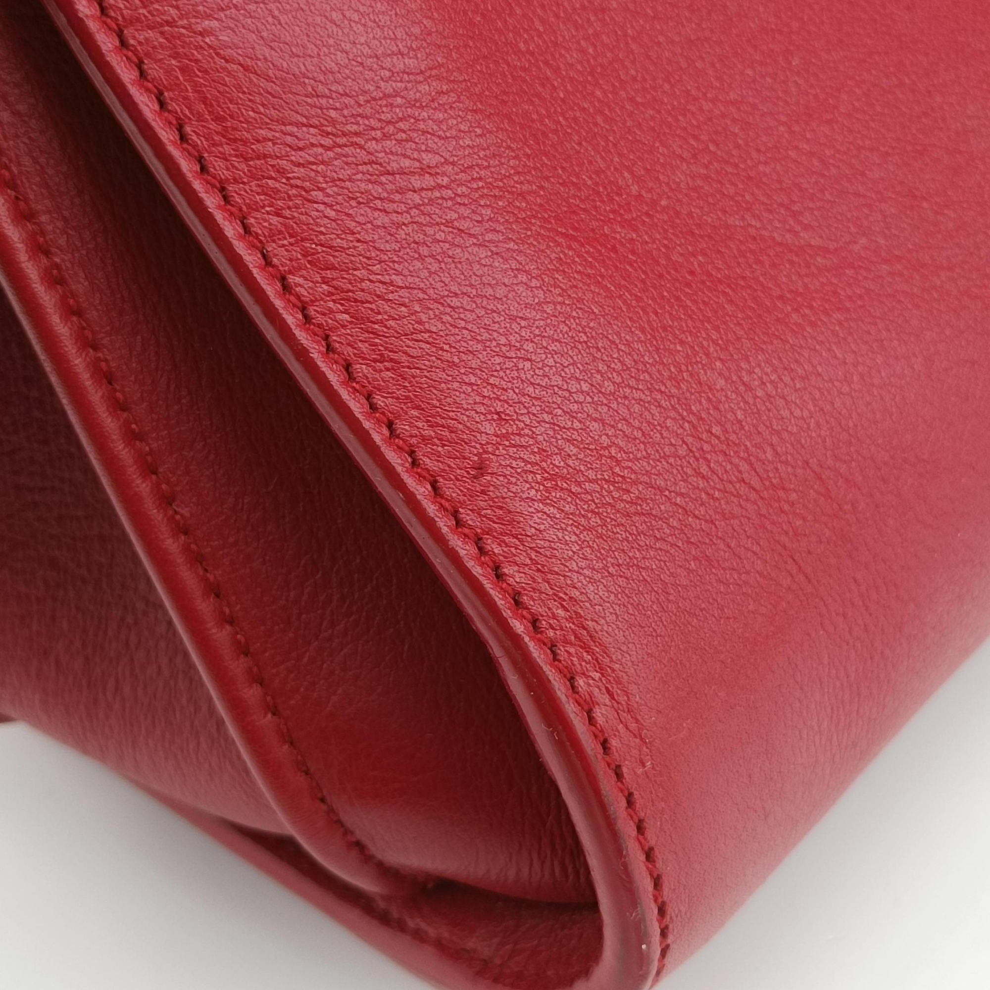 Pre-owned Yves Saint Laurent SAC DE JOUR Red Leather 324823 shoulderbag | stylenewstar