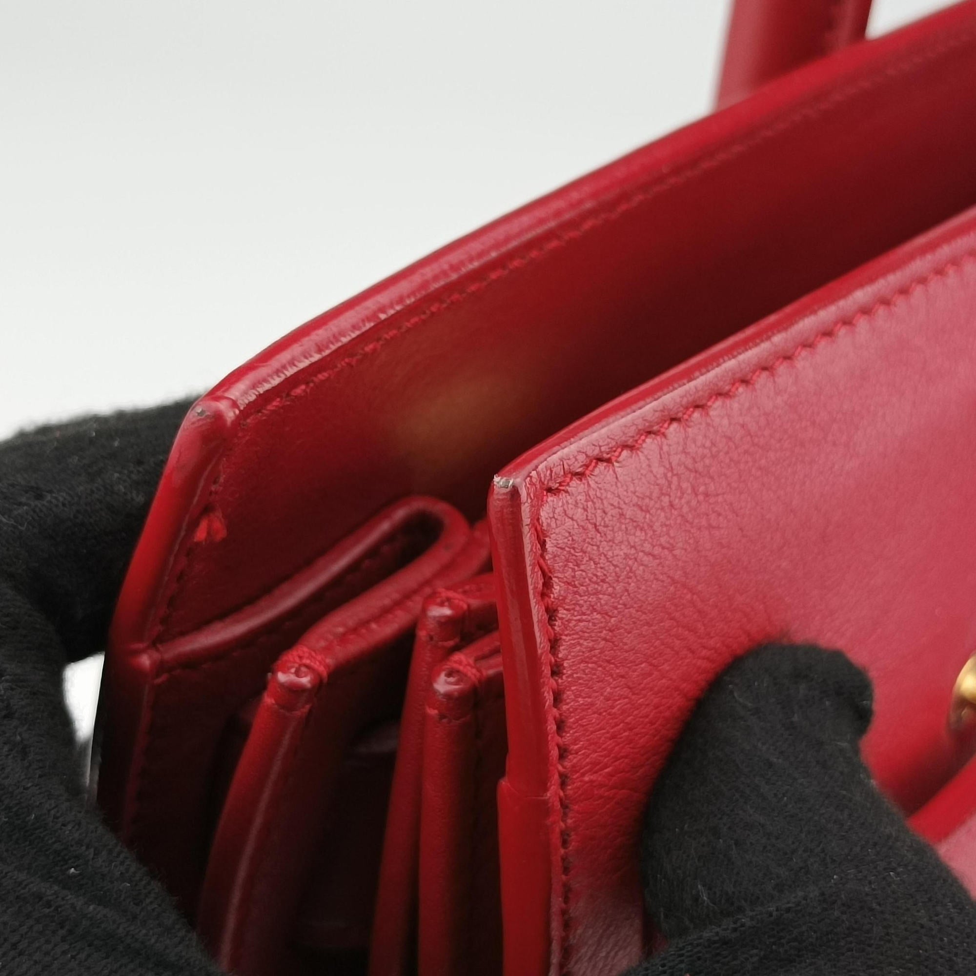 Pre-owned Yves Saint Laurent SAC DE JOUR Red Leather 324823 shoulderbag | stylenewstar