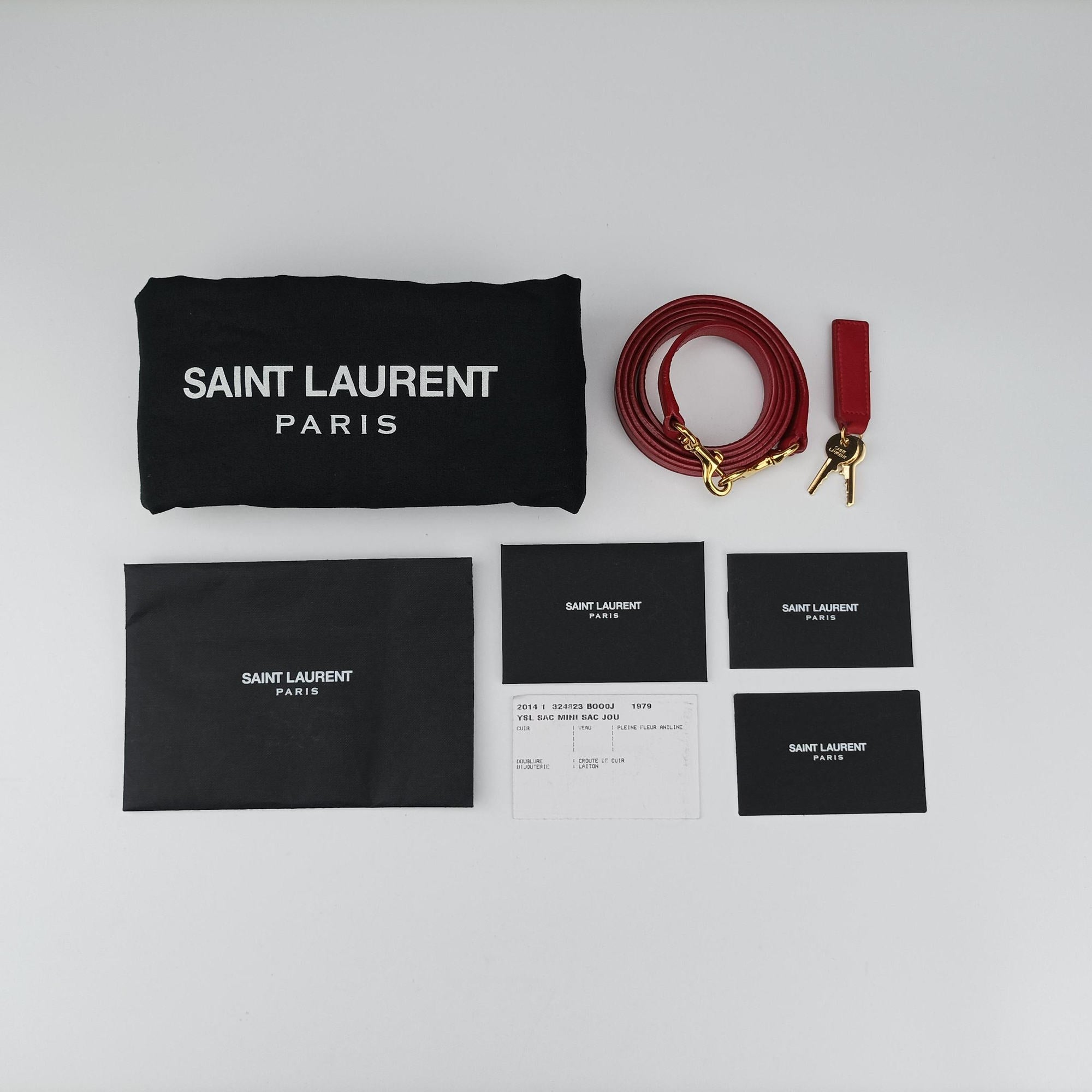 Pre-owned Yves Saint Laurent SAC DE JOUR Red Leather 324823 shoulderbag | stylenewstar