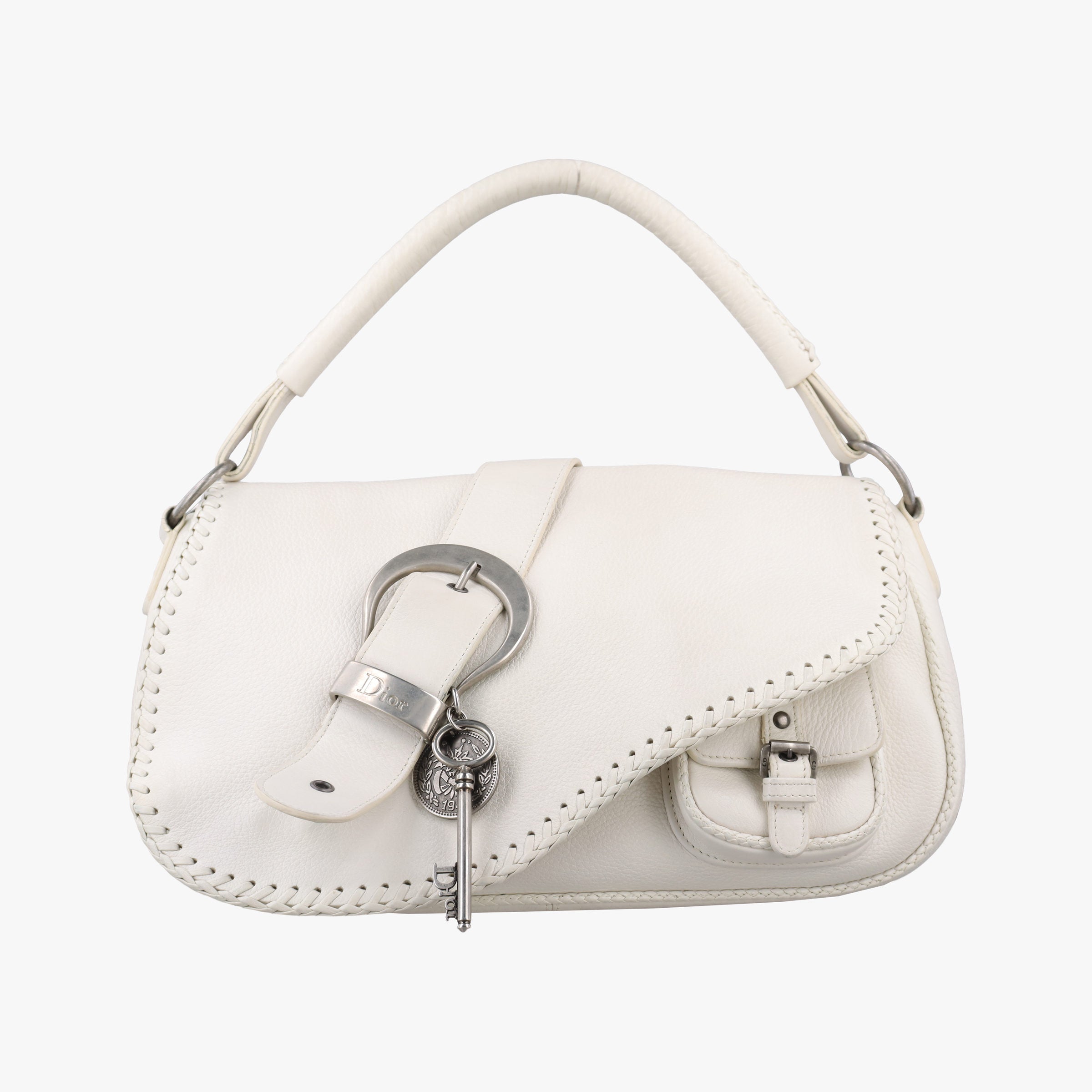Pre-owned Christian Dior Gaucho White leather  handbag | stylenewstar