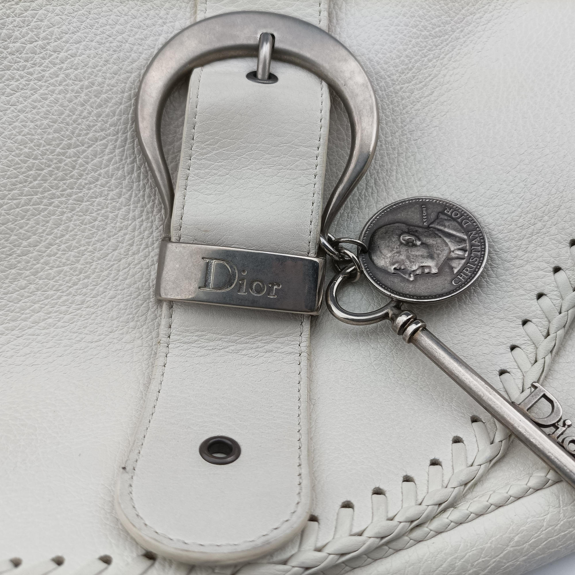 Pre-owned Christian Dior Gaucho White leather  handbag | stylenewstar