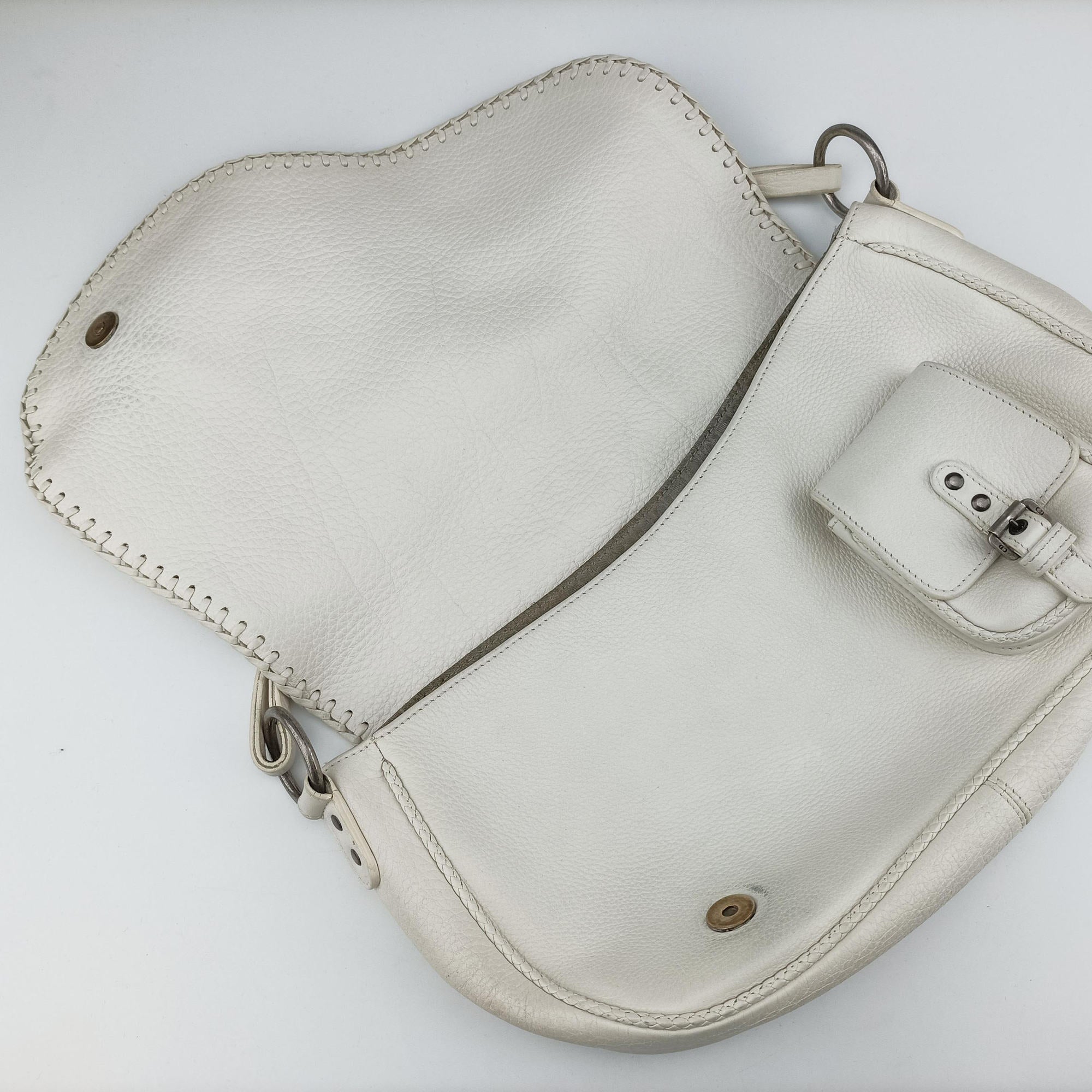 Pre-owned Christian Dior Gaucho White leather  handbag | stylenewstar