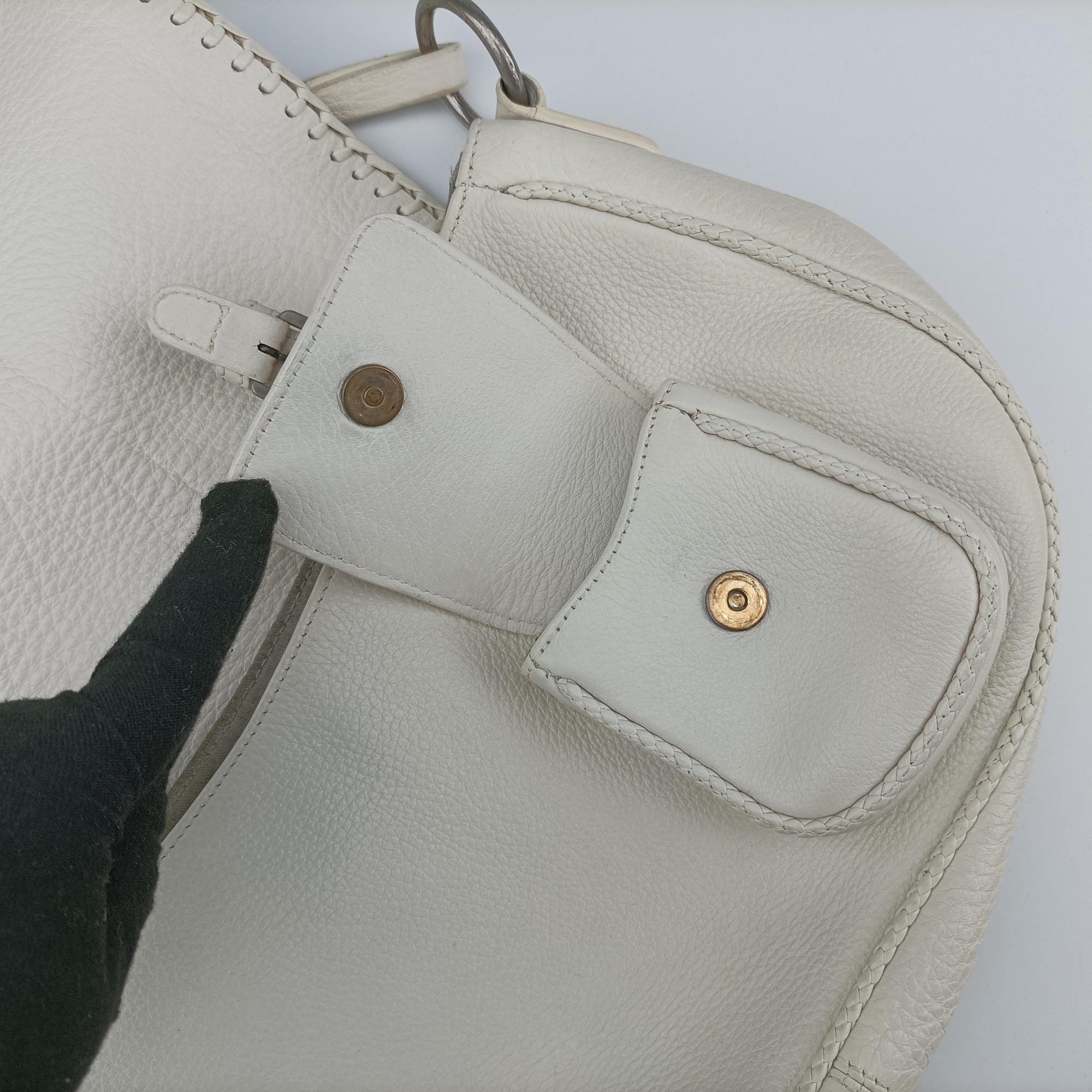 Pre-owned Christian Dior Gaucho White leather  handbag | stylenewstar