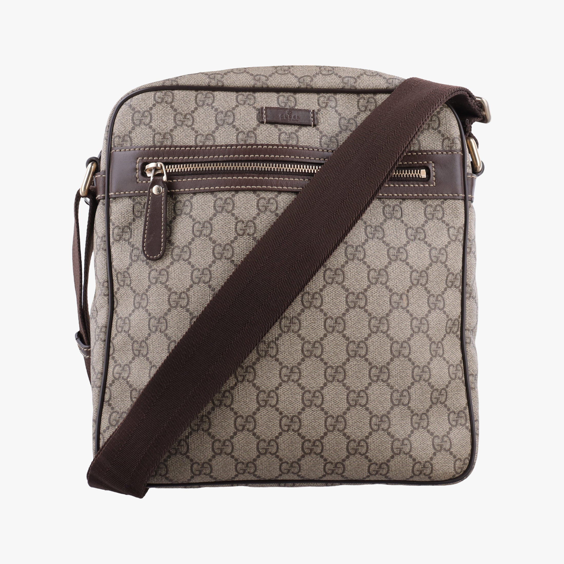 Pre-owned Gucci GG Imprime Messenger Brown PVC coated canvas×leather 201448 shoulderbag | stylenewstar