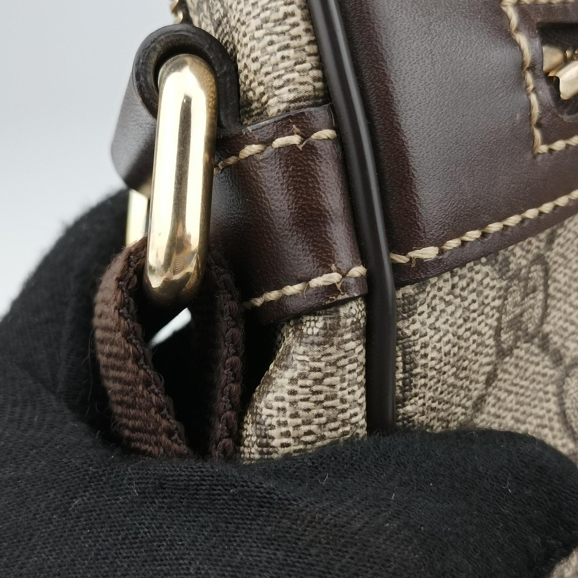 Pre-owned Gucci GG Imprime Messenger Brown PVC coated canvas×leather 201448 shoulderbag | stylenewstar