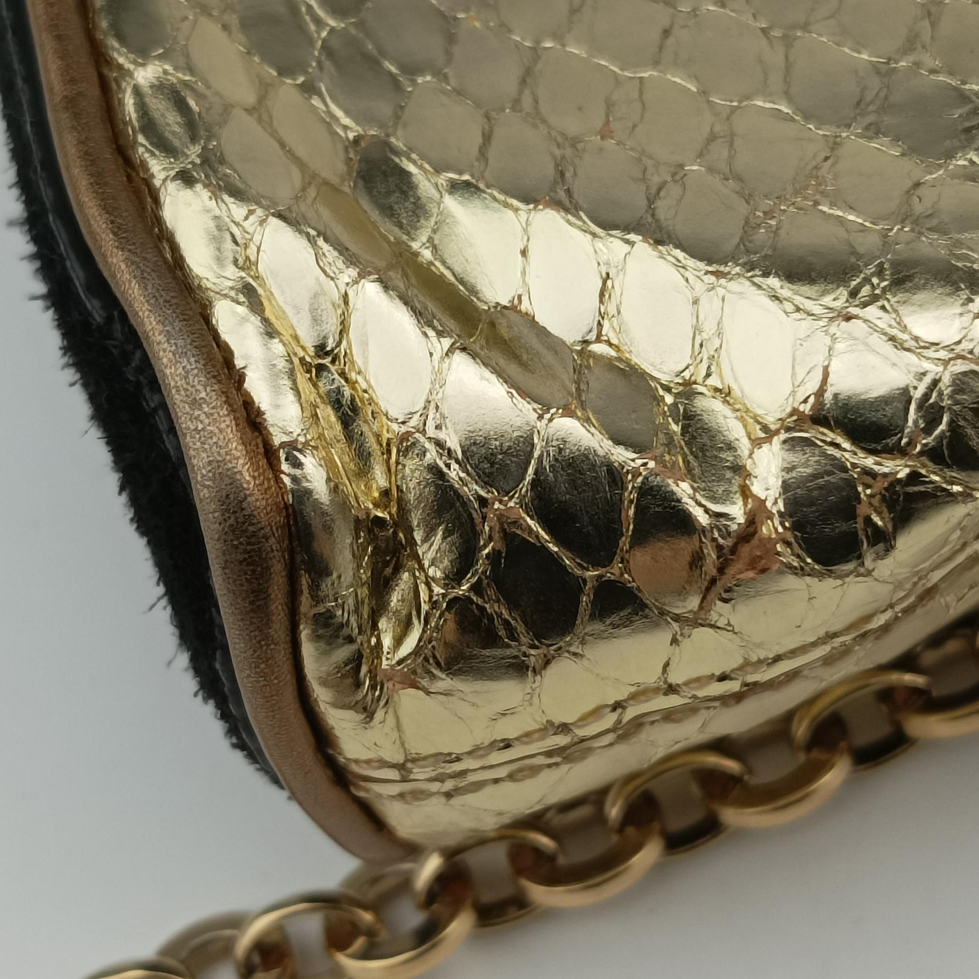 Pre-owned Dolce & Gabbana Leopard print Multicolour ponyhair×snakeskin  shoulderbag | stylenewstar