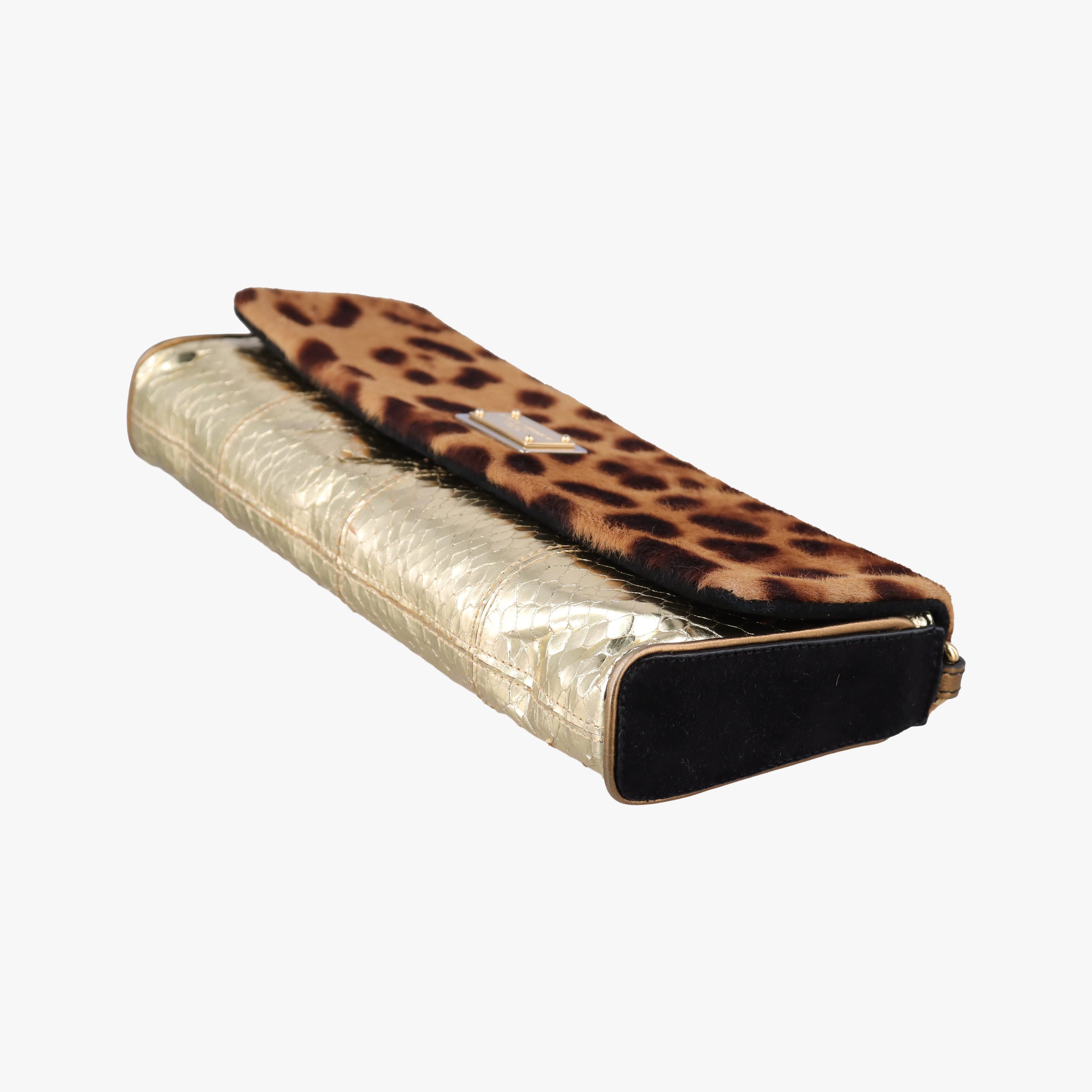 Pre-owned Dolce & Gabbana Leopard print Multicolour ponyhair×snakeskin  shoulderbag | stylenewstar