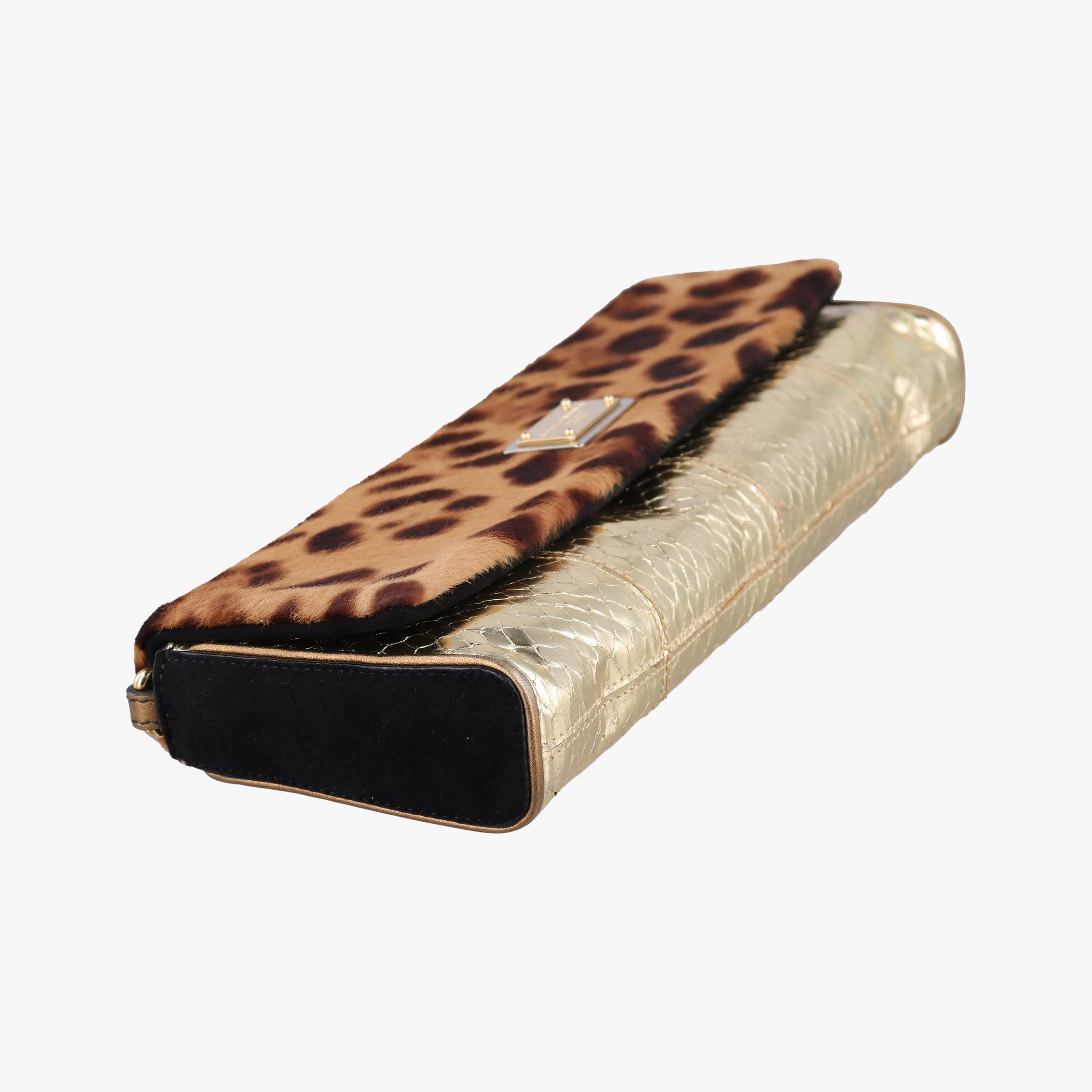 Pre-owned Dolce & Gabbana Leopard print Multicolour ponyhair×snakeskin  shoulderbag | stylenewstar