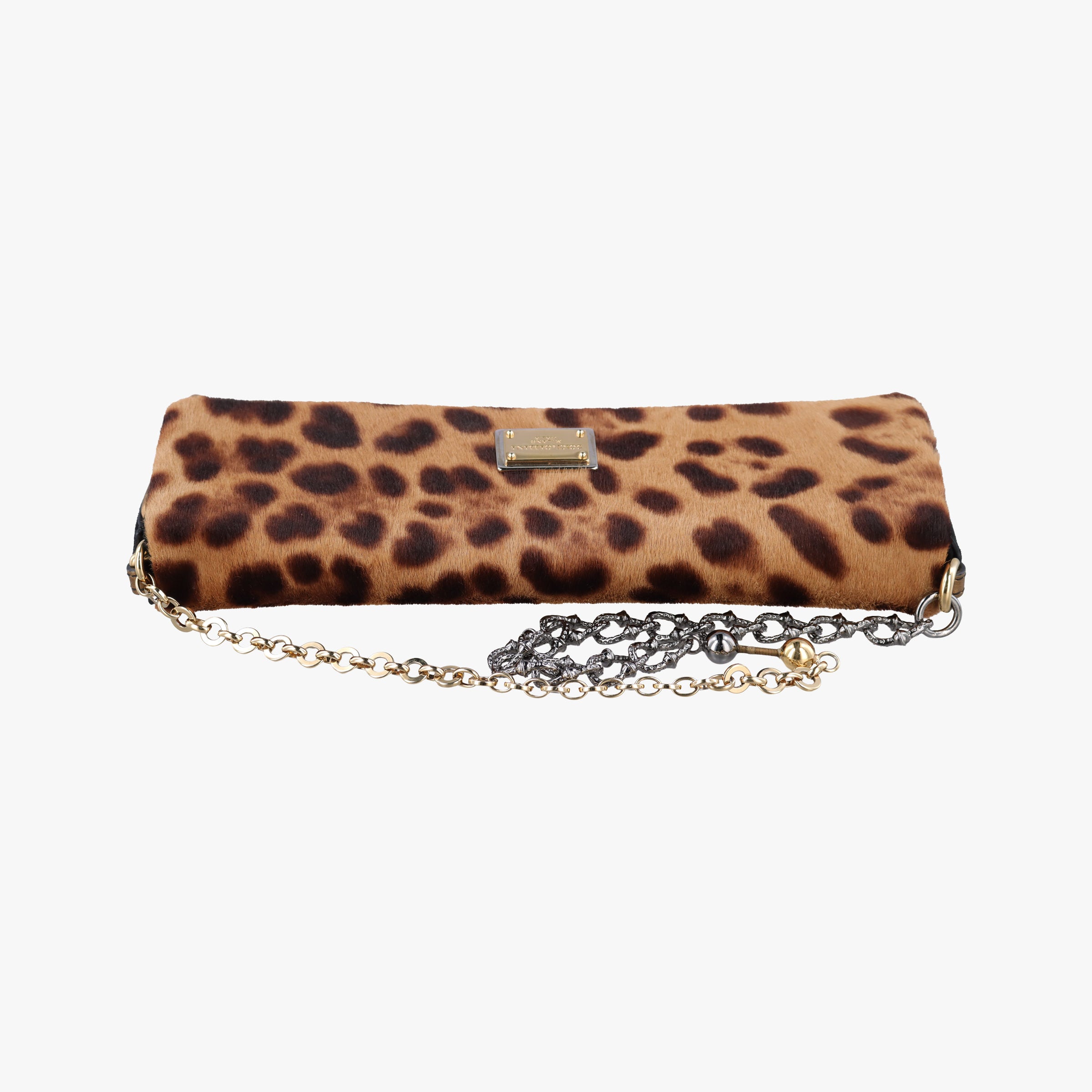 Pre-owned Dolce & Gabbana Leopard print Multicolour ponyhair×snakeskin  shoulderbag | stylenewstar