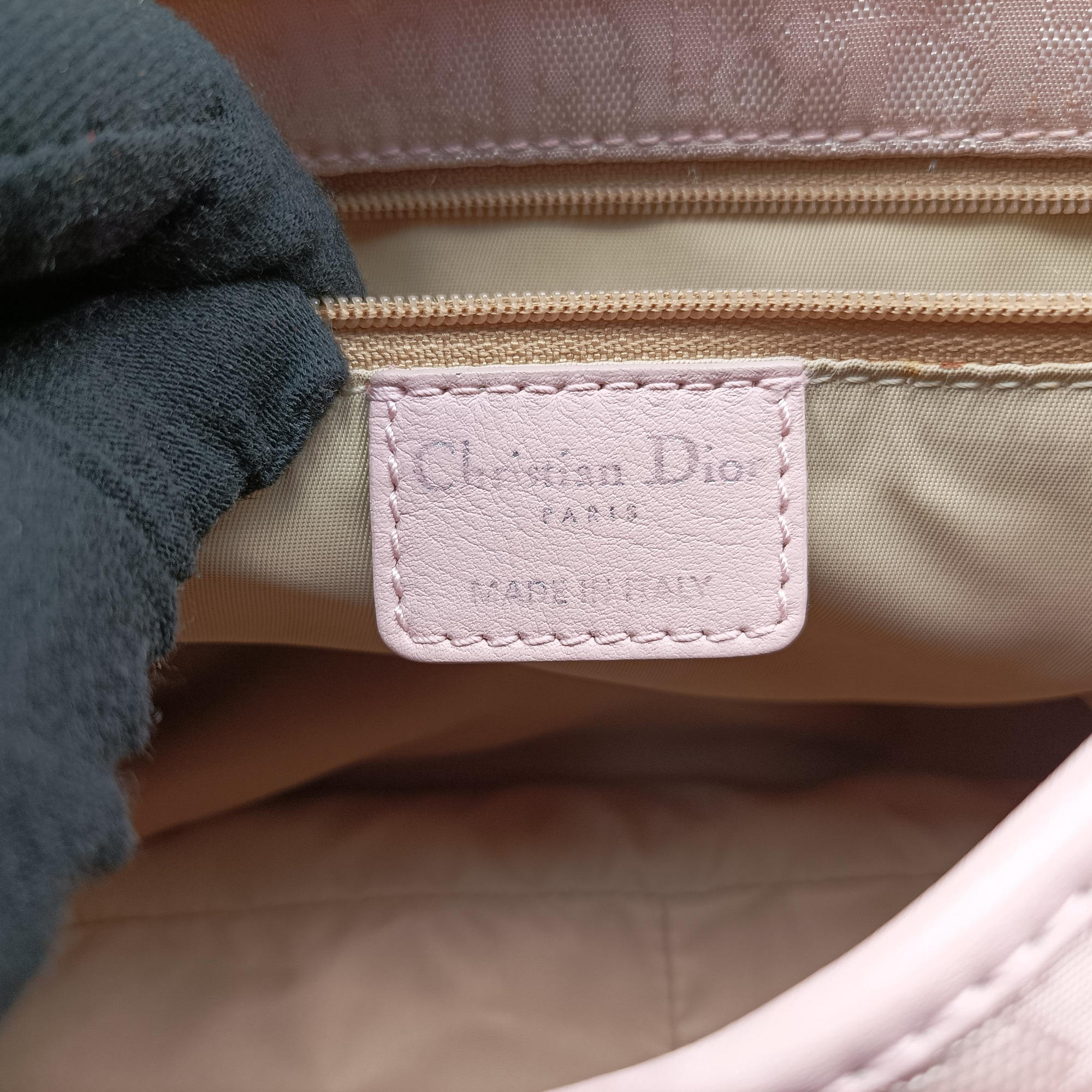 Secondhand Christian Dior Lovely Trotter Pink Cotton Canvas × Leather  handbag | stylenewstar