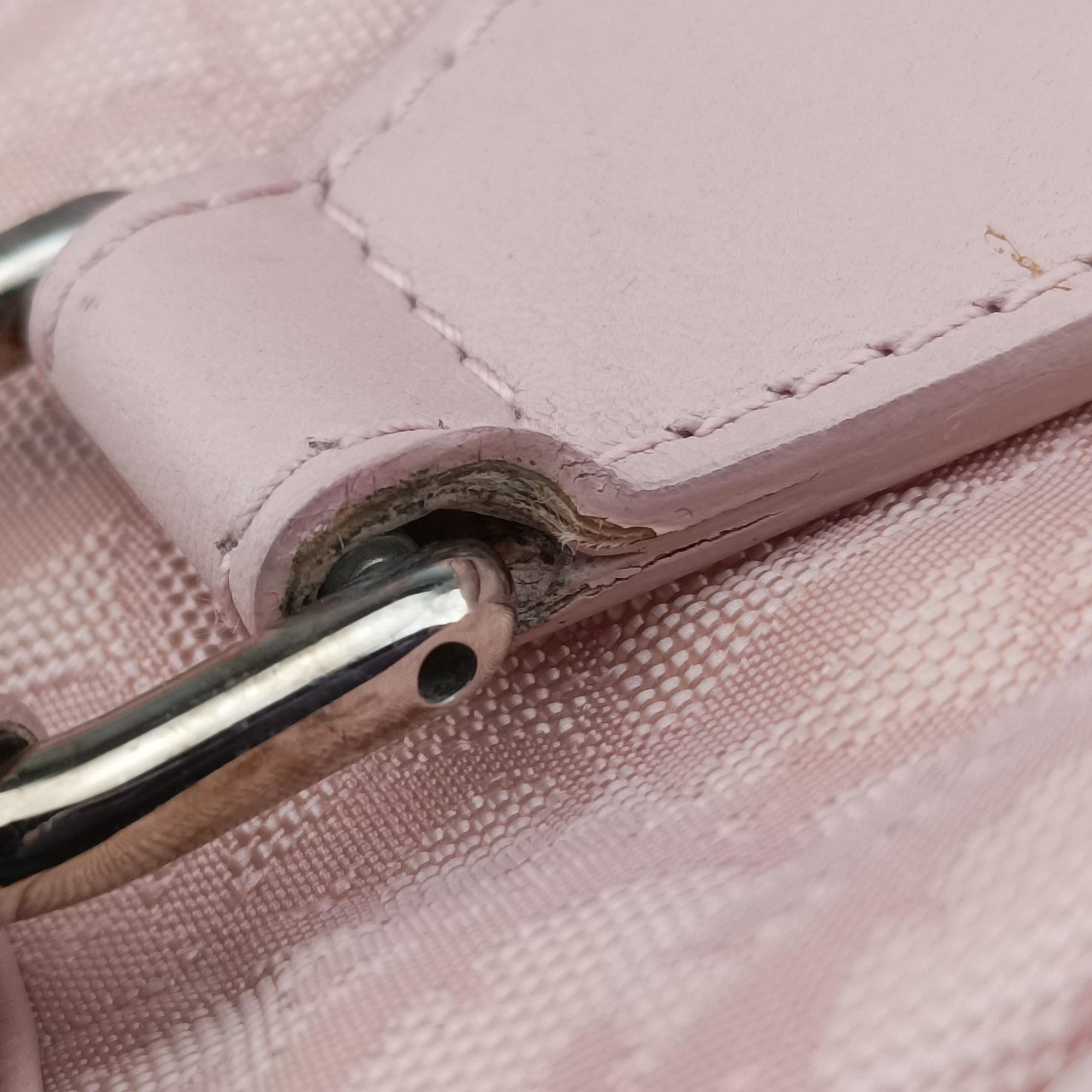 Secondhand Christian Dior Lovely Trotter Pink Cotton Canvas × Leather  handbag | stylenewstar