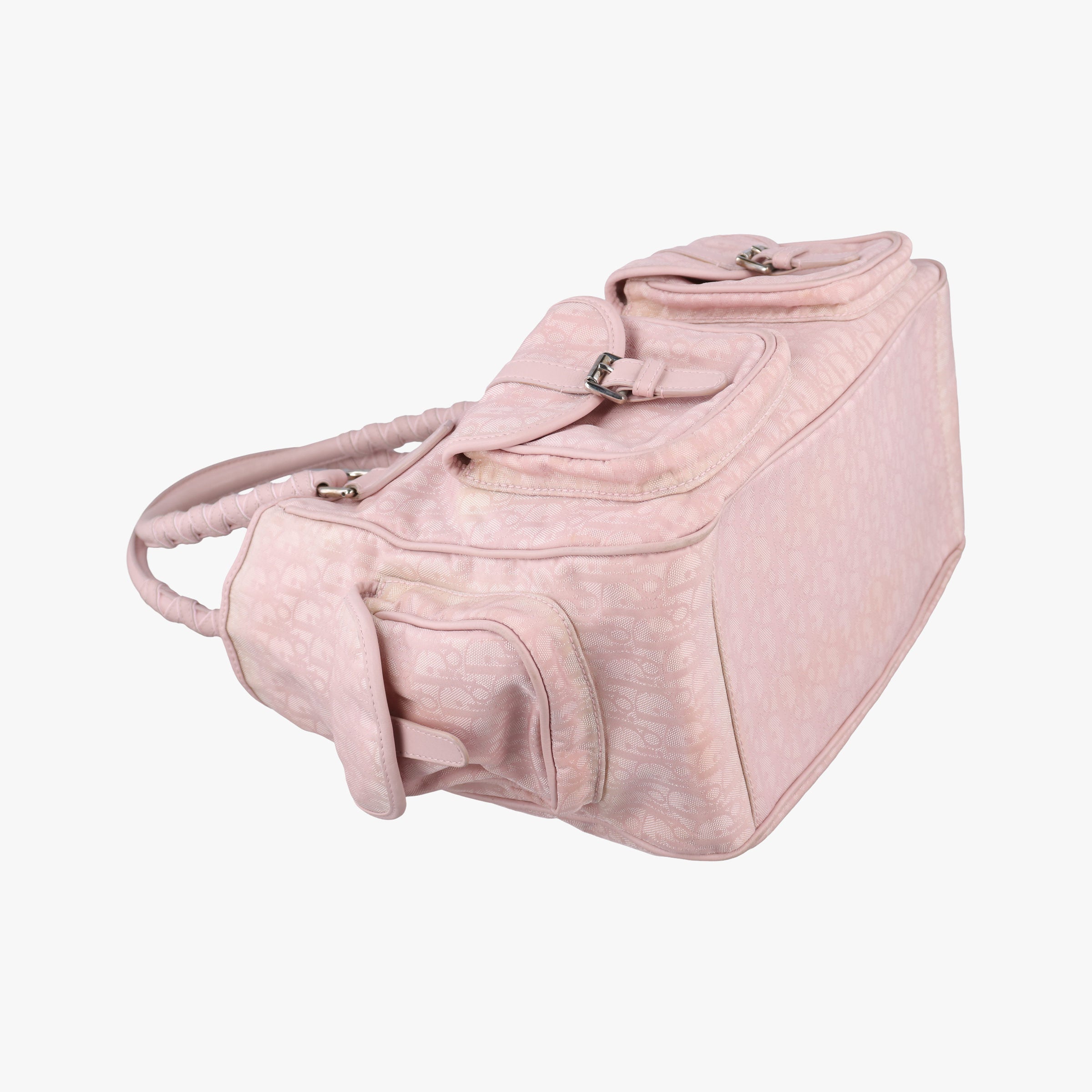 Secondhand Christian Dior Lovely Trotter Pink Cotton Canvas × Leather  handbag | stylenewstar
