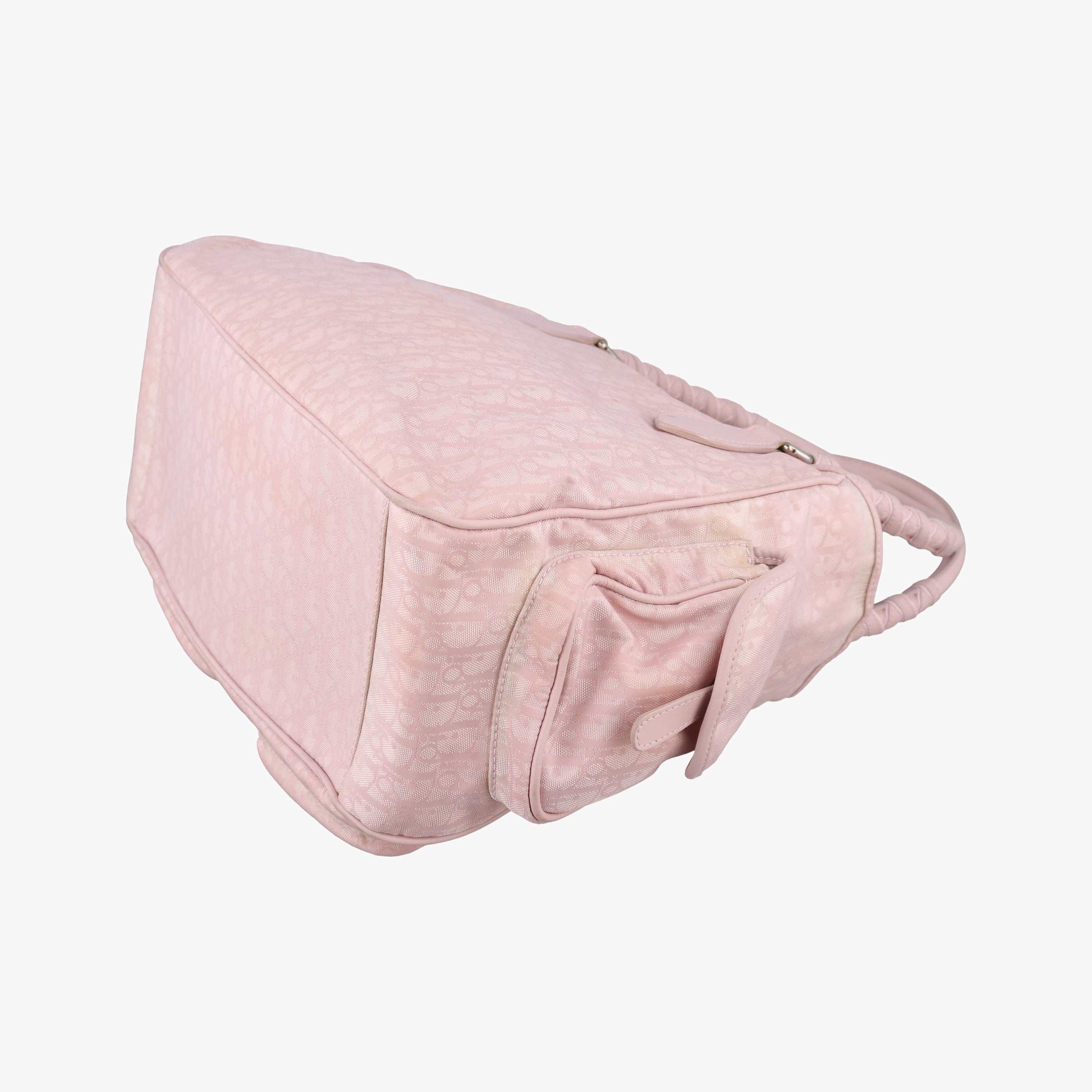 Secondhand Christian Dior Lovely Trotter Pink Cotton Canvas × Leather  handbag | stylenewstar