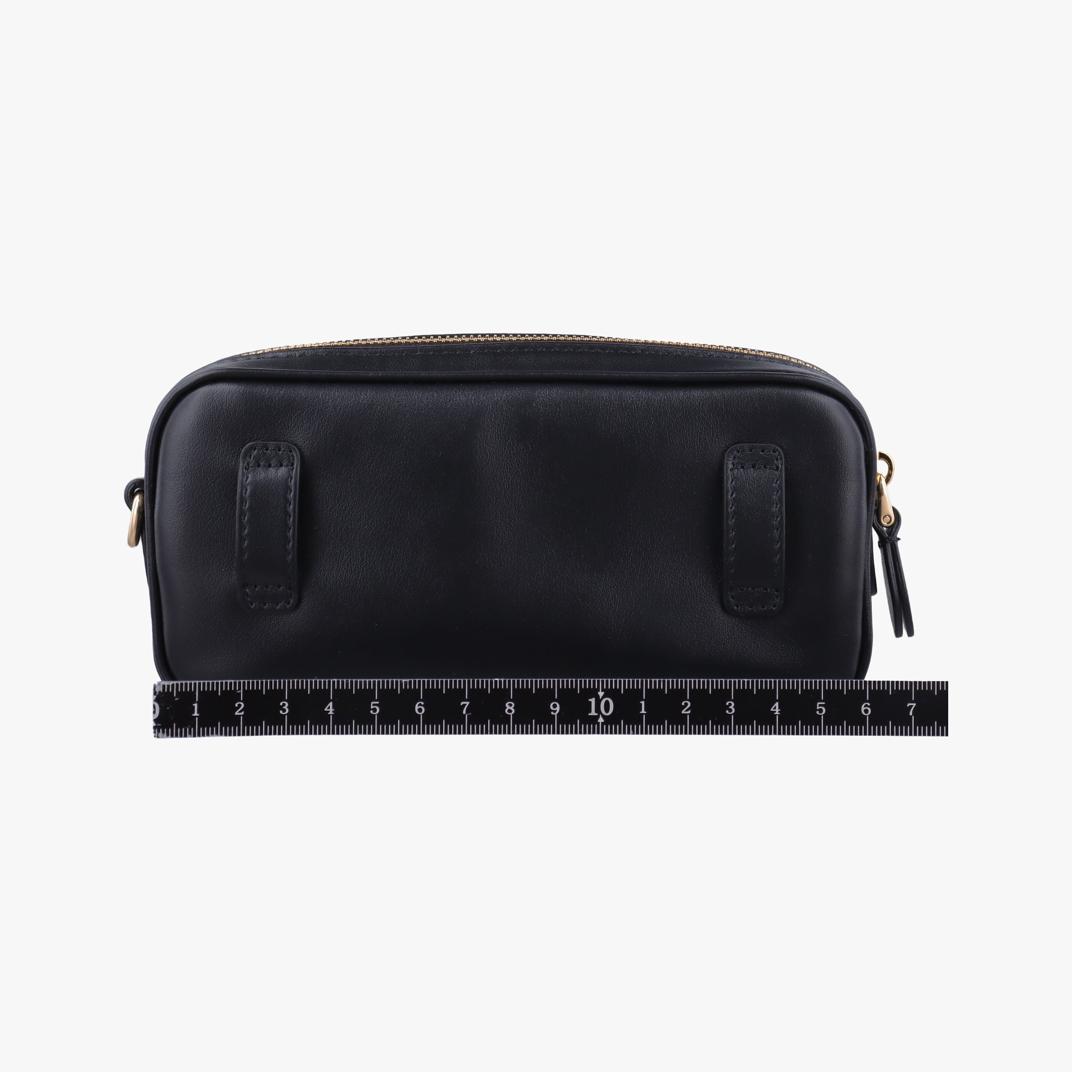 Pre-owned Miu Miu Logo belt Black leather  bum bag/waist bag | stylenewstar