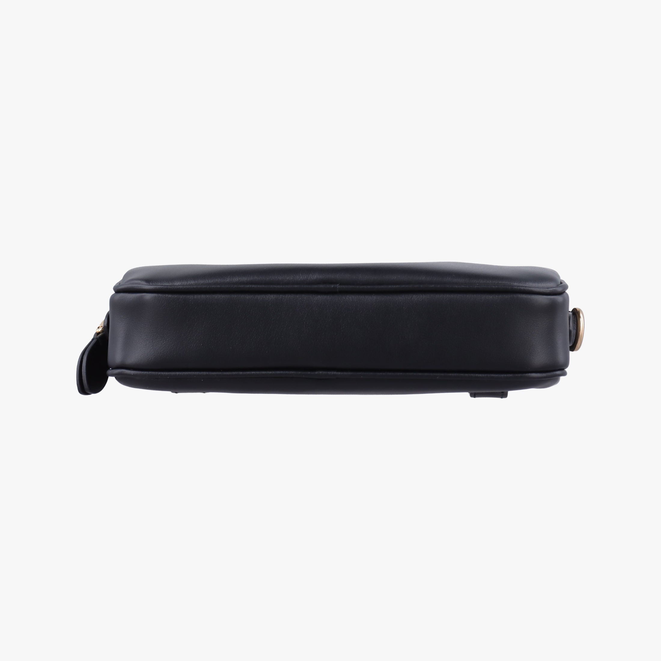 Pre-owned Miu Miu Logo belt Black leather  bum bag/waist bag | stylenewstar