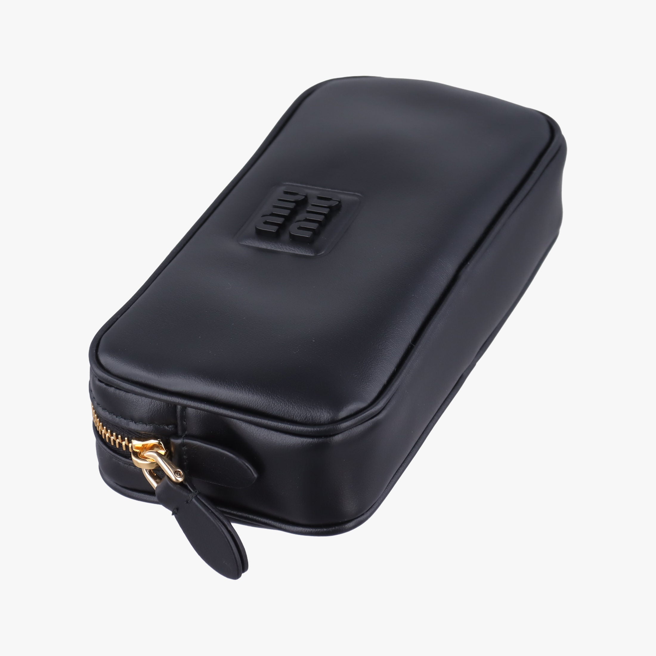 Pre-owned Miu Miu Logo belt Black leather  bum bag/waist bag | stylenewstar