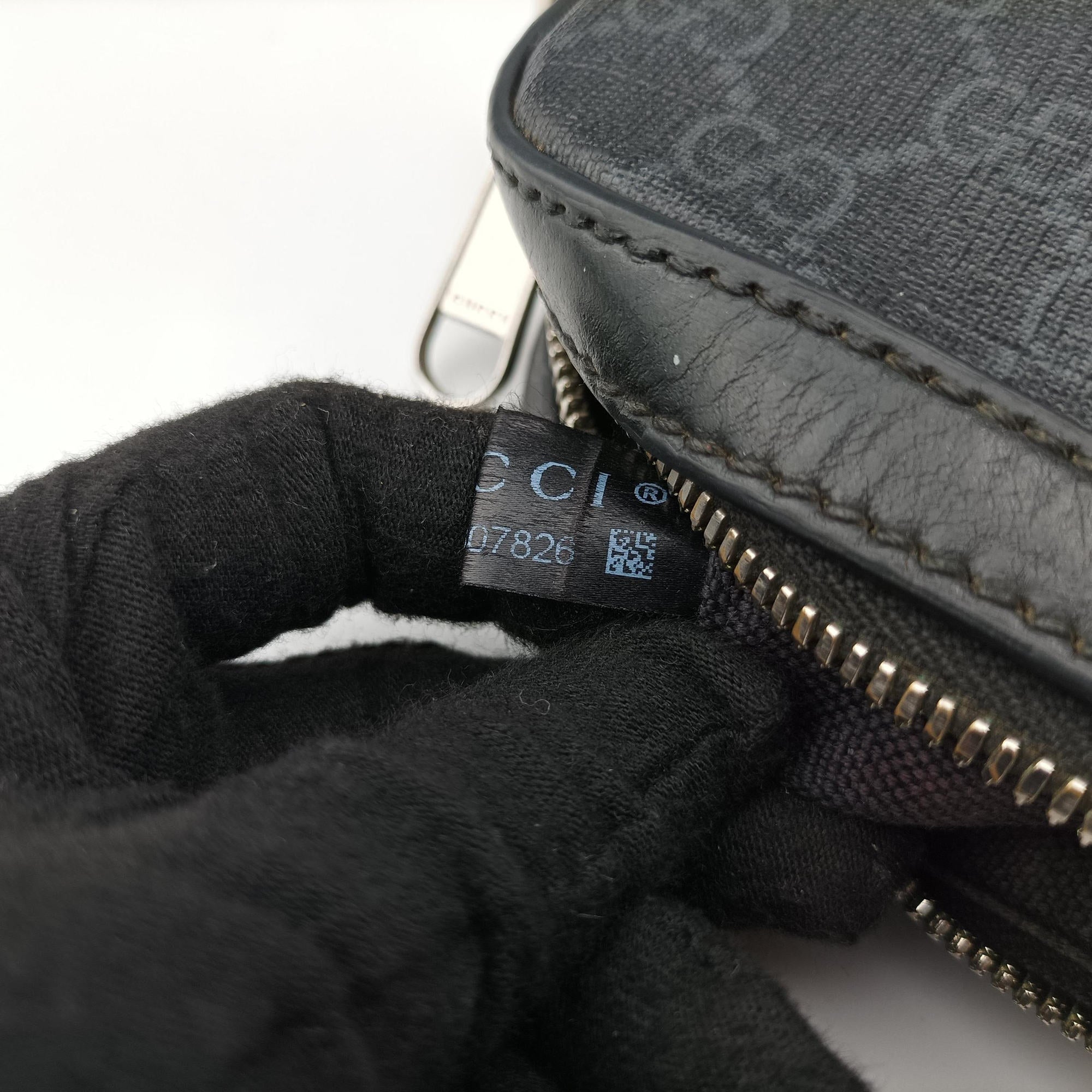 Pre-owned Gucci Interlocking G Messenger Black PVC coated canvas×Leather 703468 shoulderbag | stylenewstar