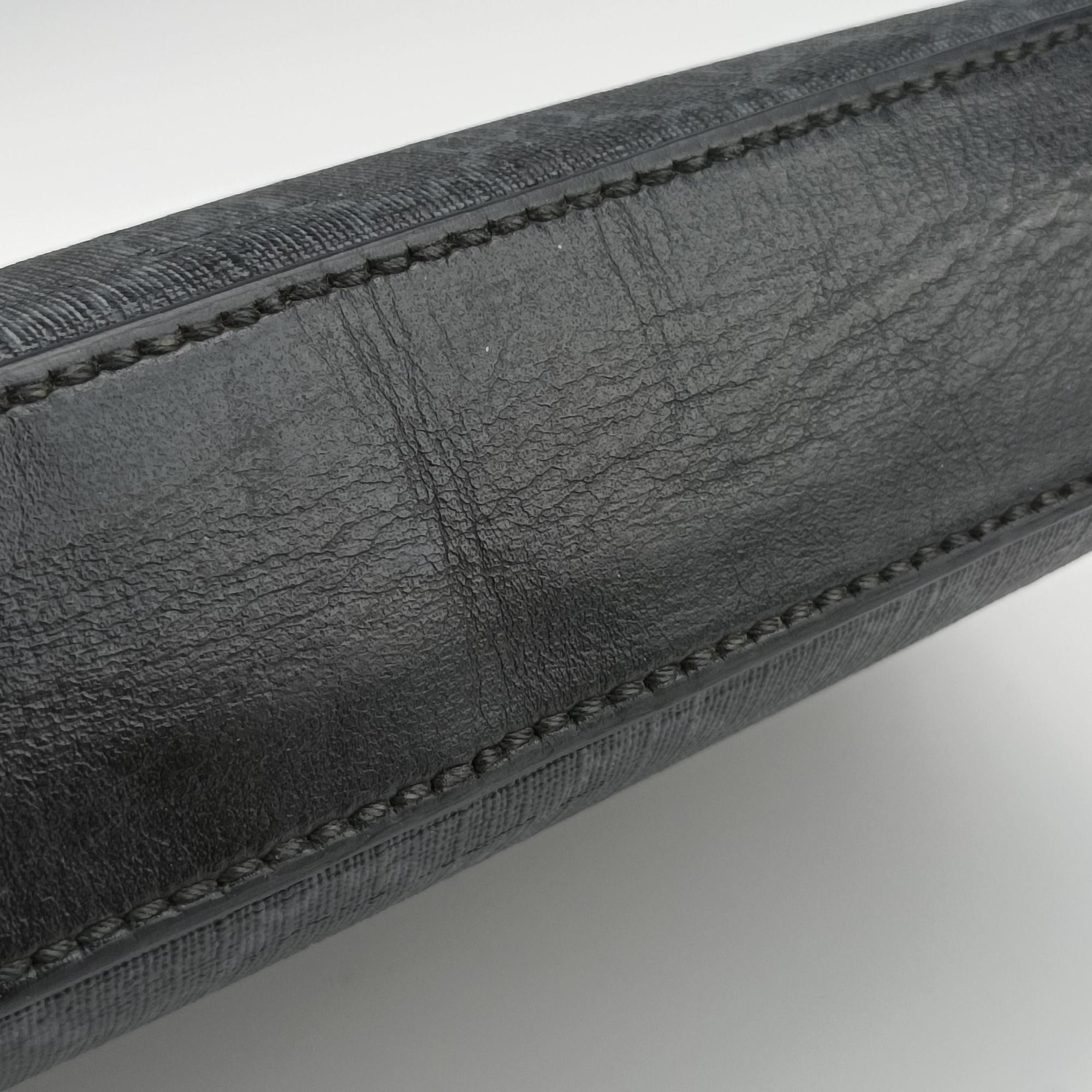 Pre-owned Gucci Interlocking G Messenger Black PVC coated canvas×Leather 703468 shoulderbag | stylenewstar
