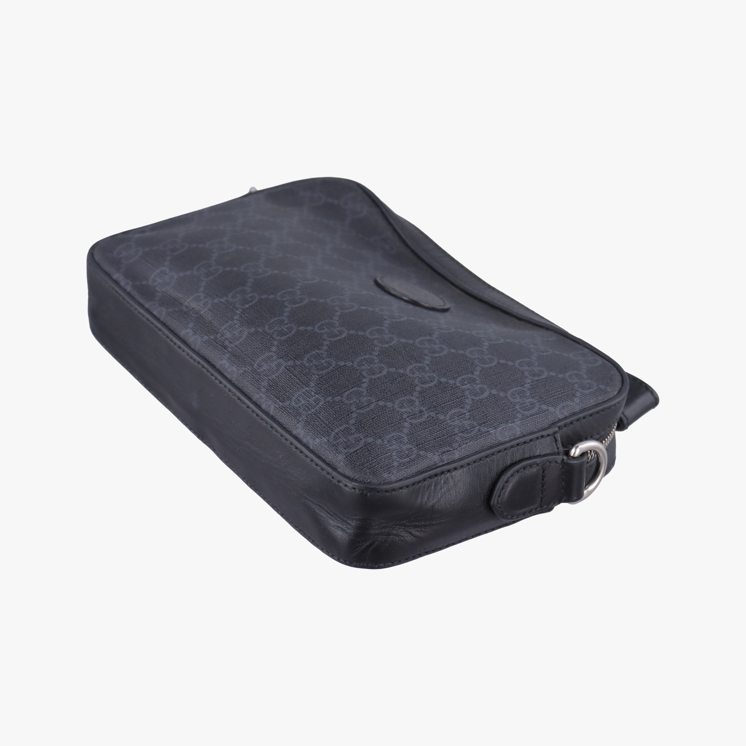 Pre-owned Gucci Interlocking G Messenger Black PVC coated canvas×Leather 703468 shoulderbag | stylenewstar
