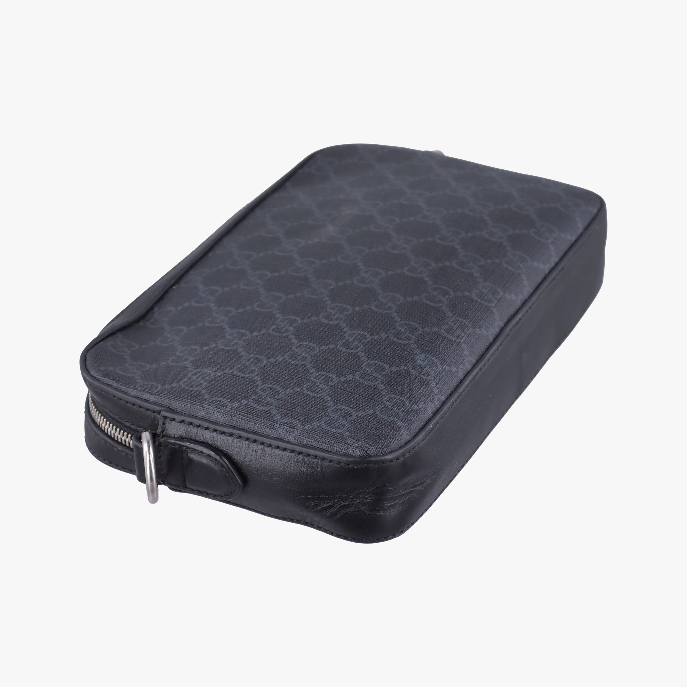 Pre-owned Gucci Interlocking G Messenger Black PVC coated canvas×Leather 703468 shoulderbag | stylenewstar