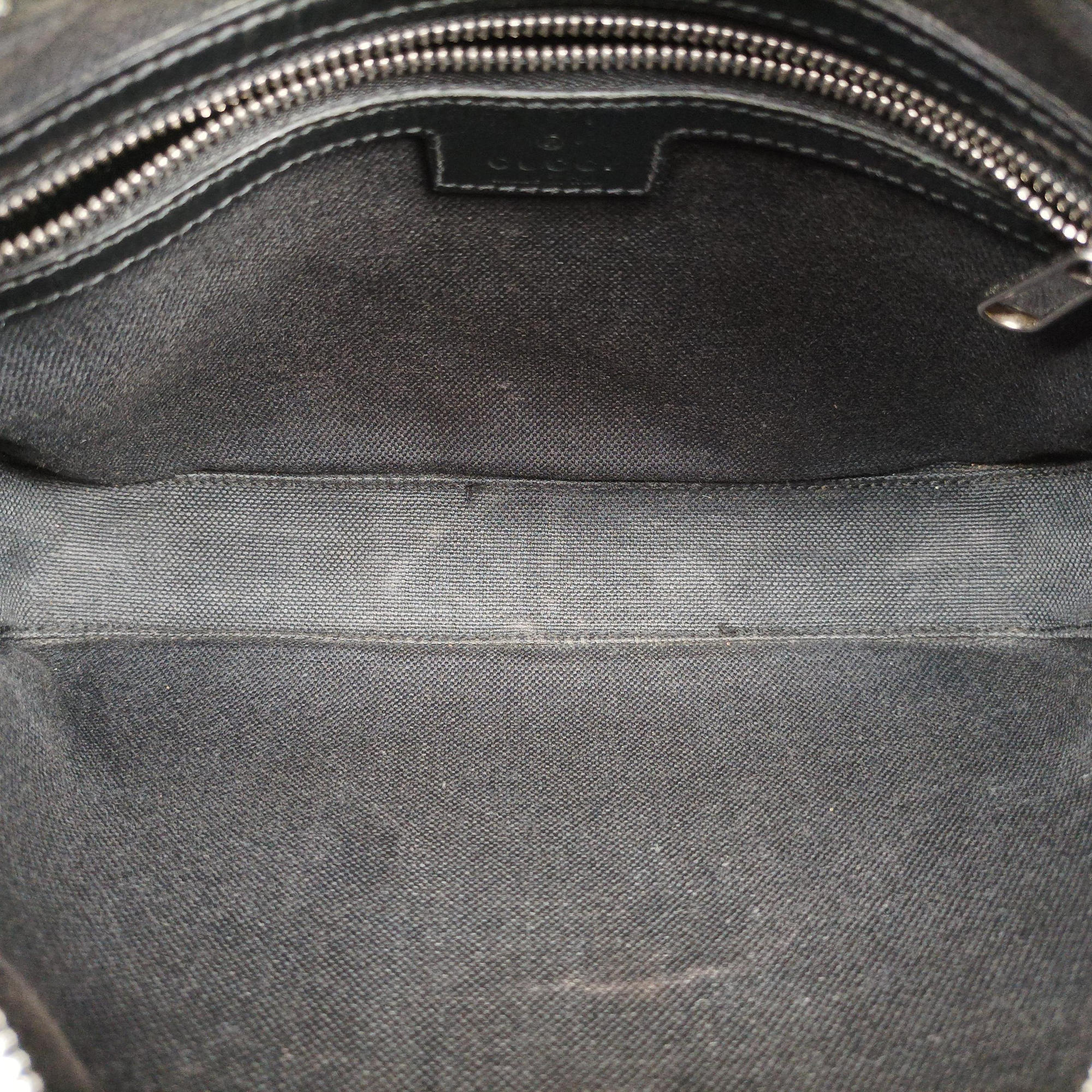 Pre-owned Gucci Interlocking G Messenger Black PVC coated canvas×Leather 703468 shoulderbag | stylenewstar