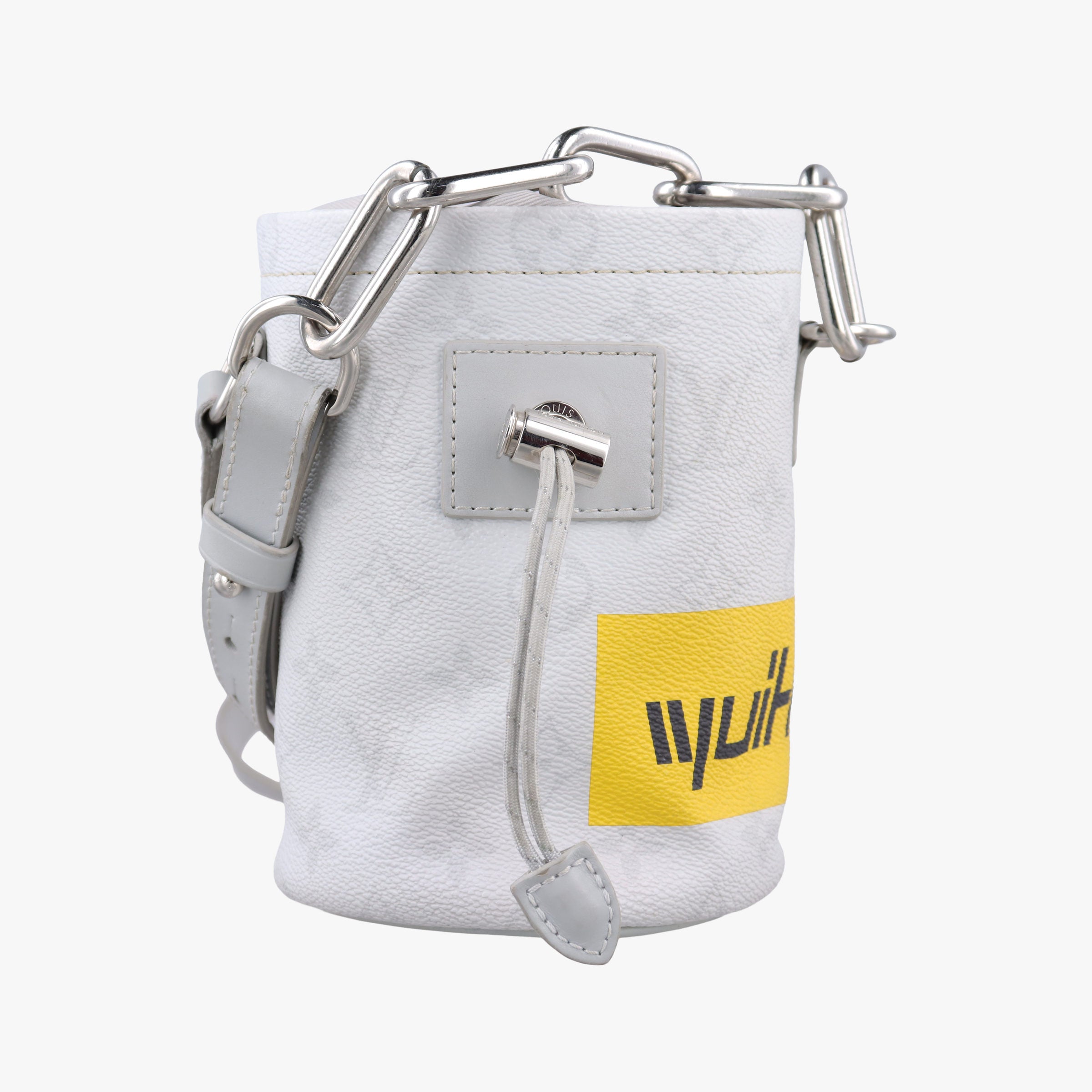 Pre-owned Louis Vuitton Logo Chalk Nano Bag BLANC Monogram Canvas M44631 shoulderbag | stylenewstar