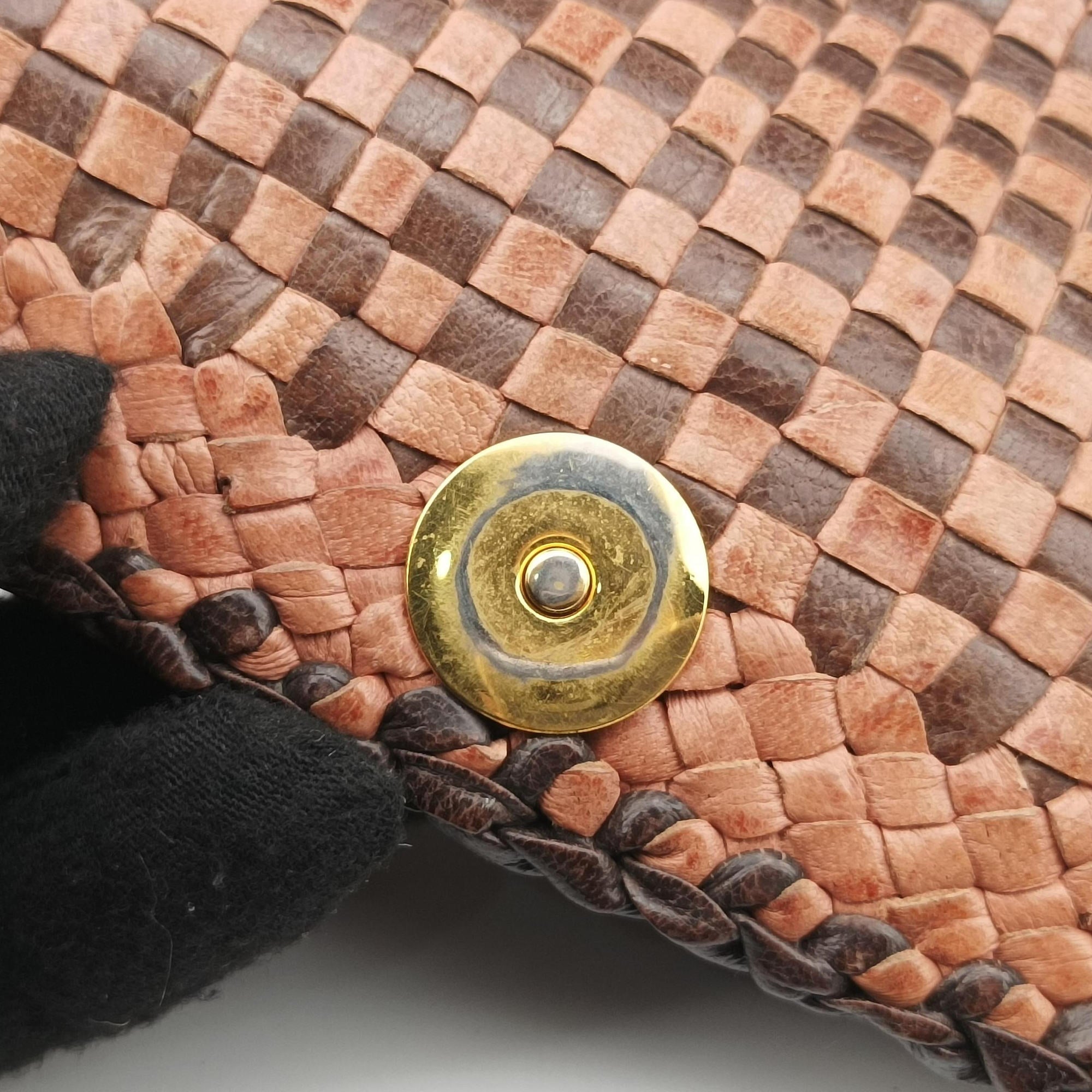 Pre-owned Prada MADRAS Brown Leather BT781V shoulderbag | stylenewstar