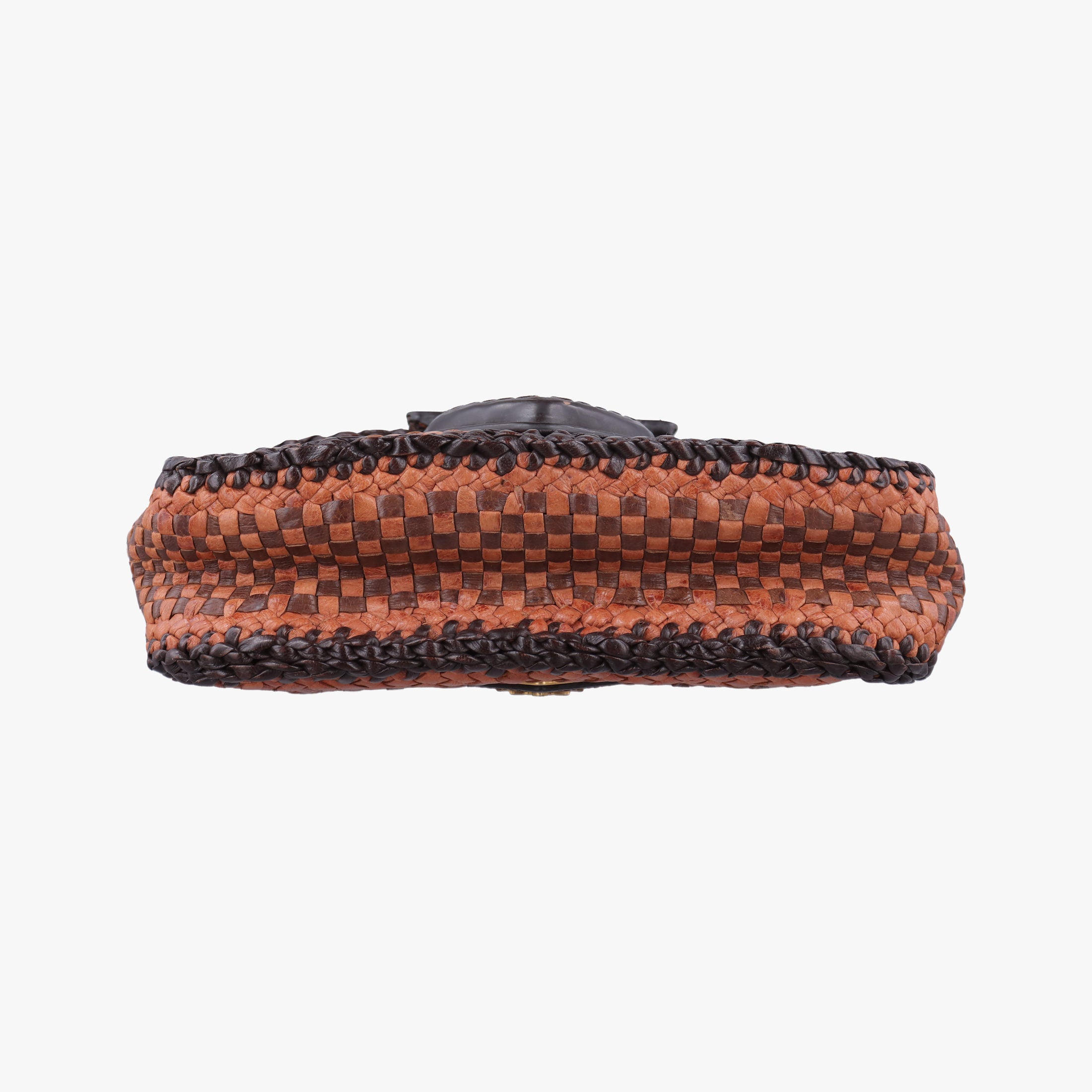 Pre-owned Prada MADRAS Brown Leather BT781V shoulderbag | stylenewstar