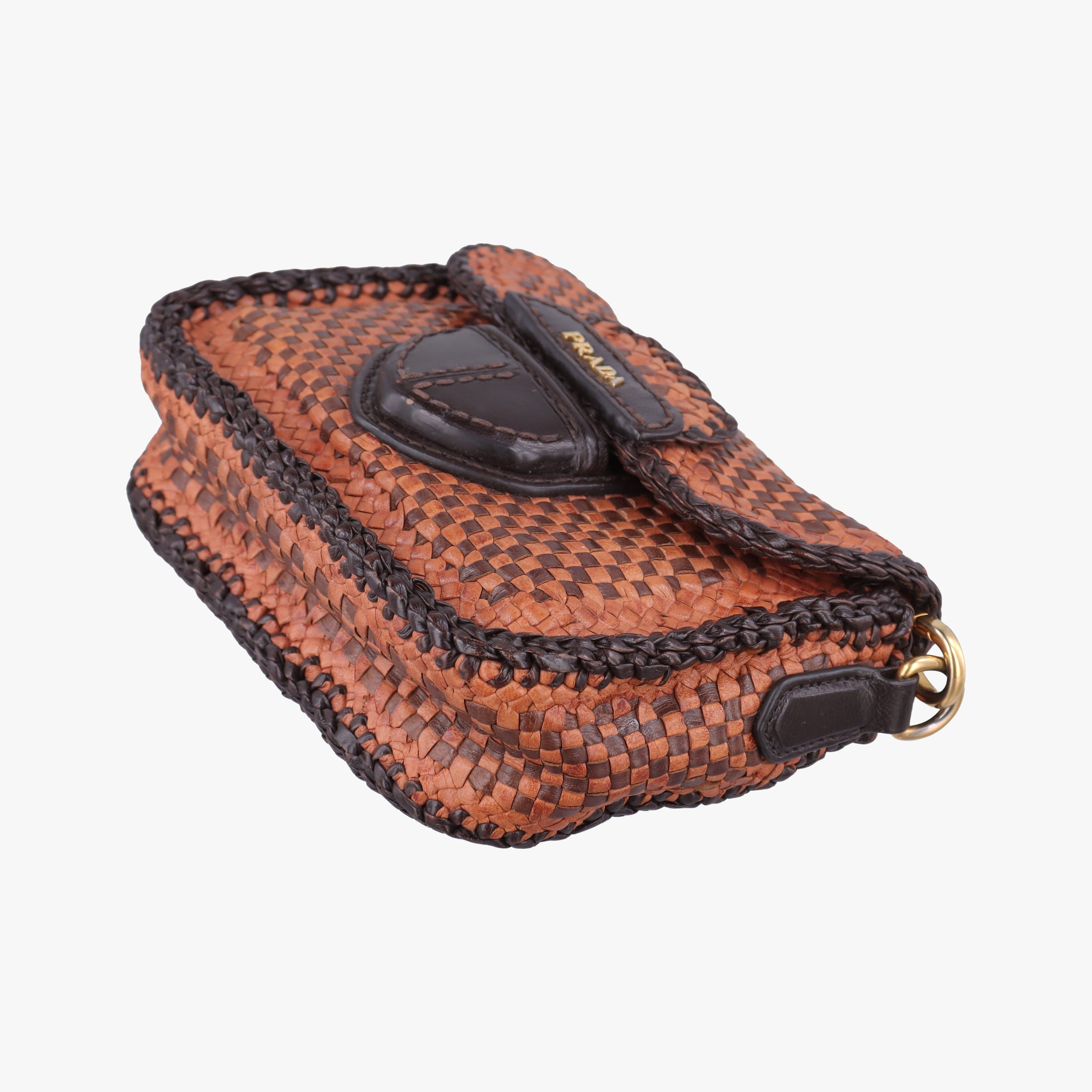 Pre-owned Prada MADRAS Brown Leather BT781V shoulderbag | stylenewstar