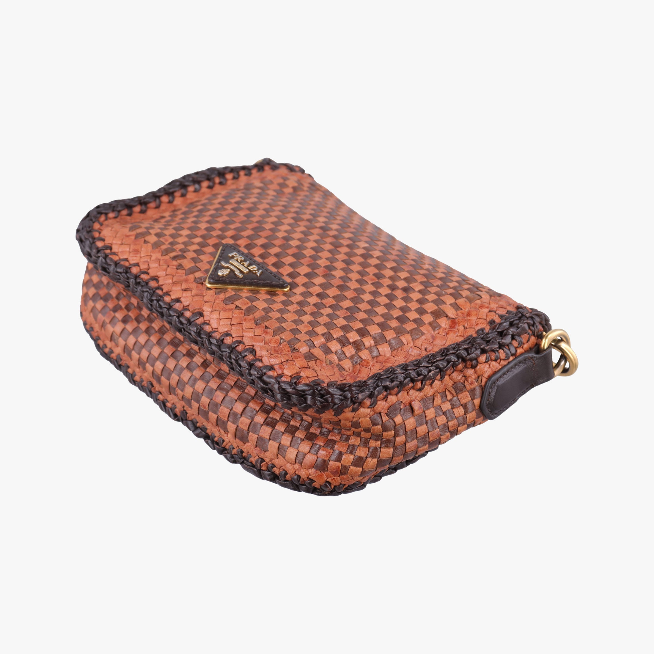 Pre-owned Prada MADRAS Brown Leather BT781V shoulderbag | stylenewstar