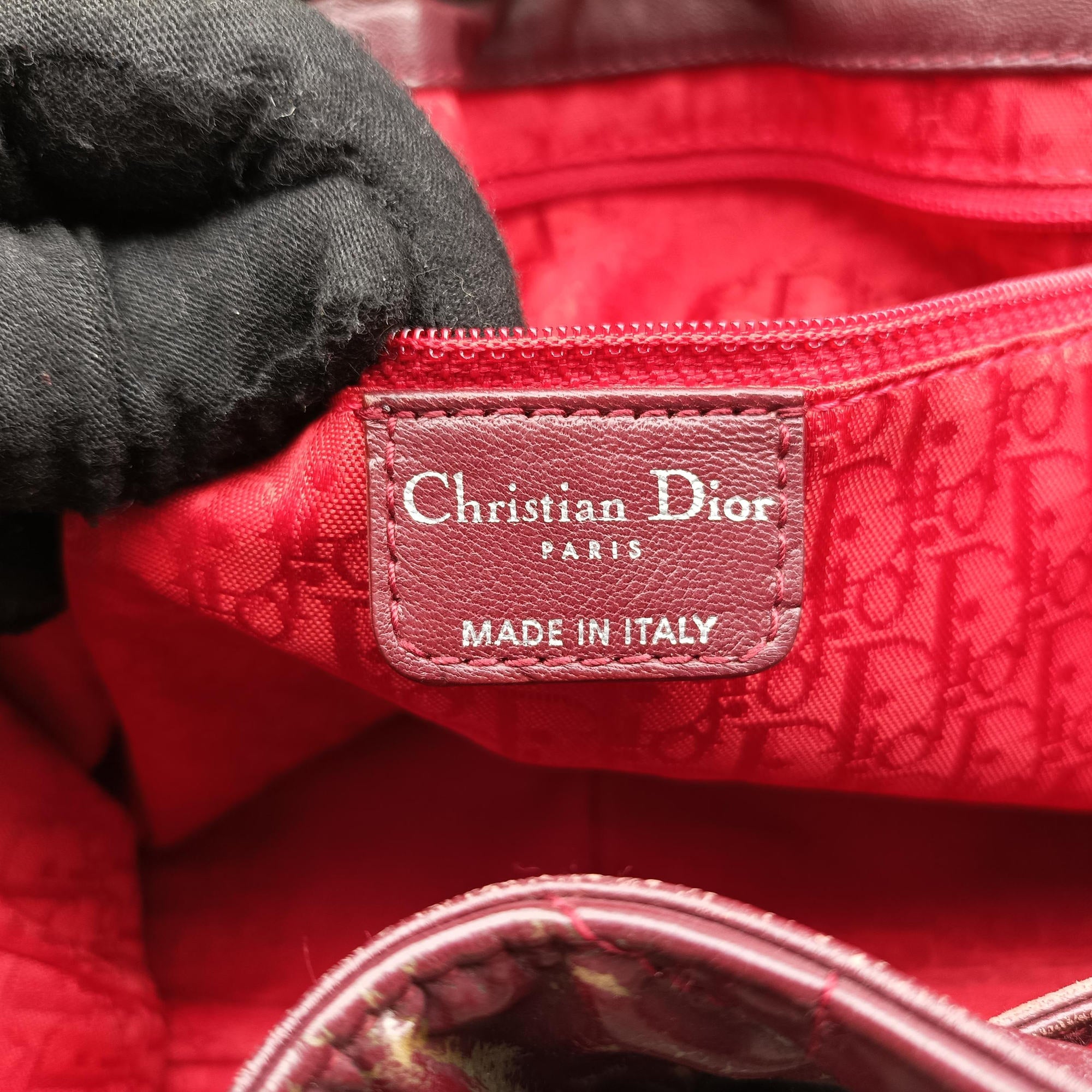 Pre-owned Christian Dior Cannage Red leather  handbag | stylenewstar