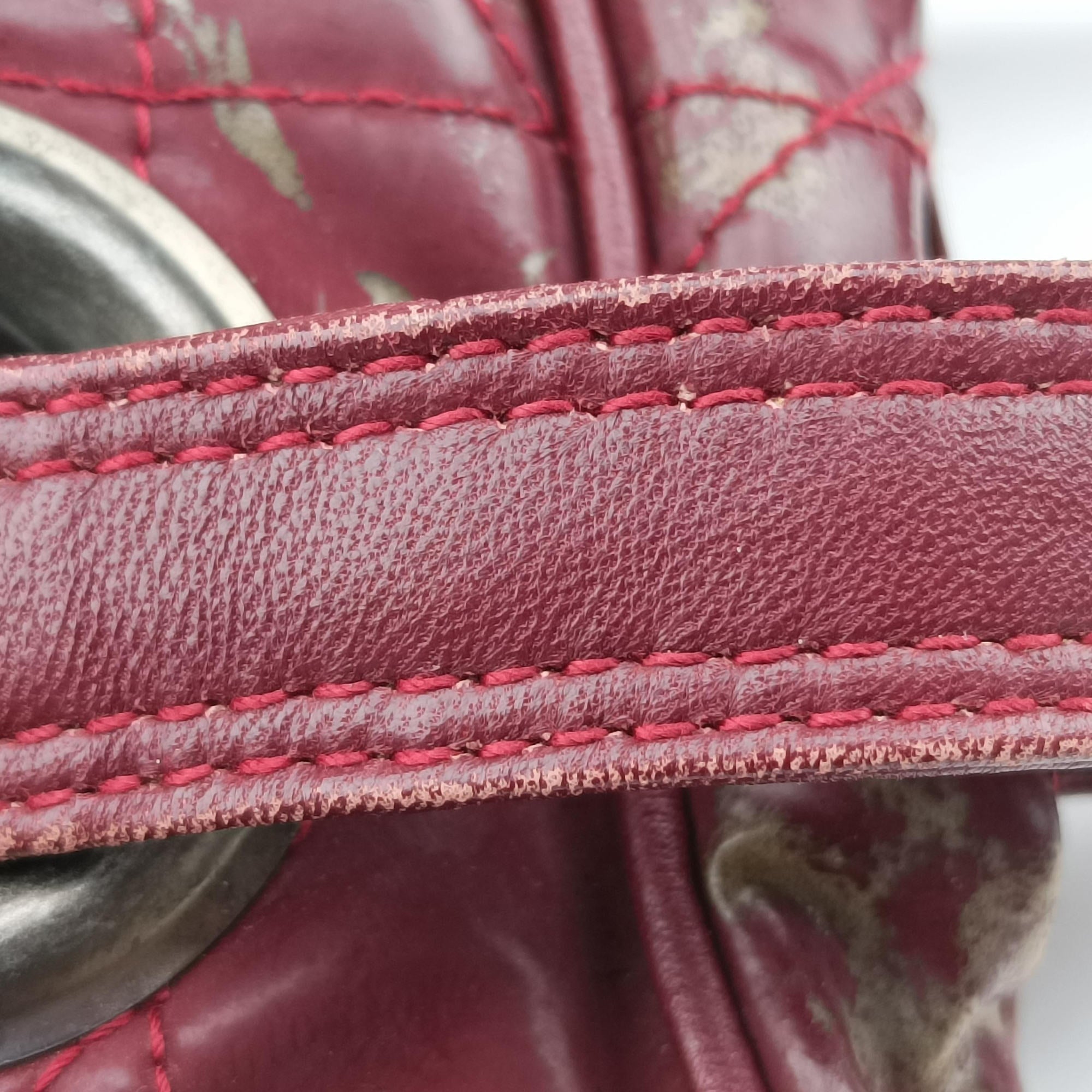 Pre-owned Christian Dior Cannage Red leather  handbag | stylenewstar