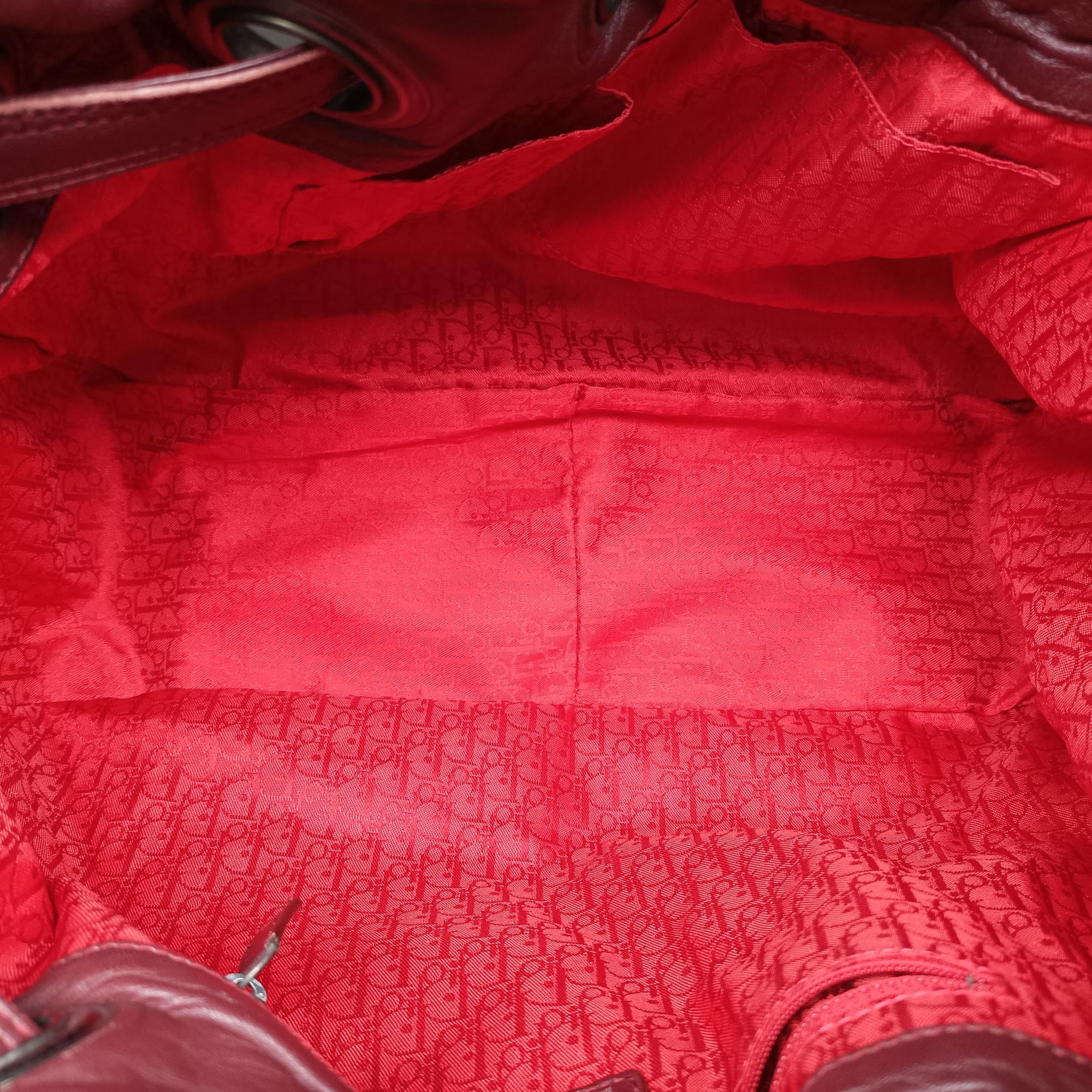 Pre-owned Christian Dior Cannage Red leather  handbag | stylenewstar