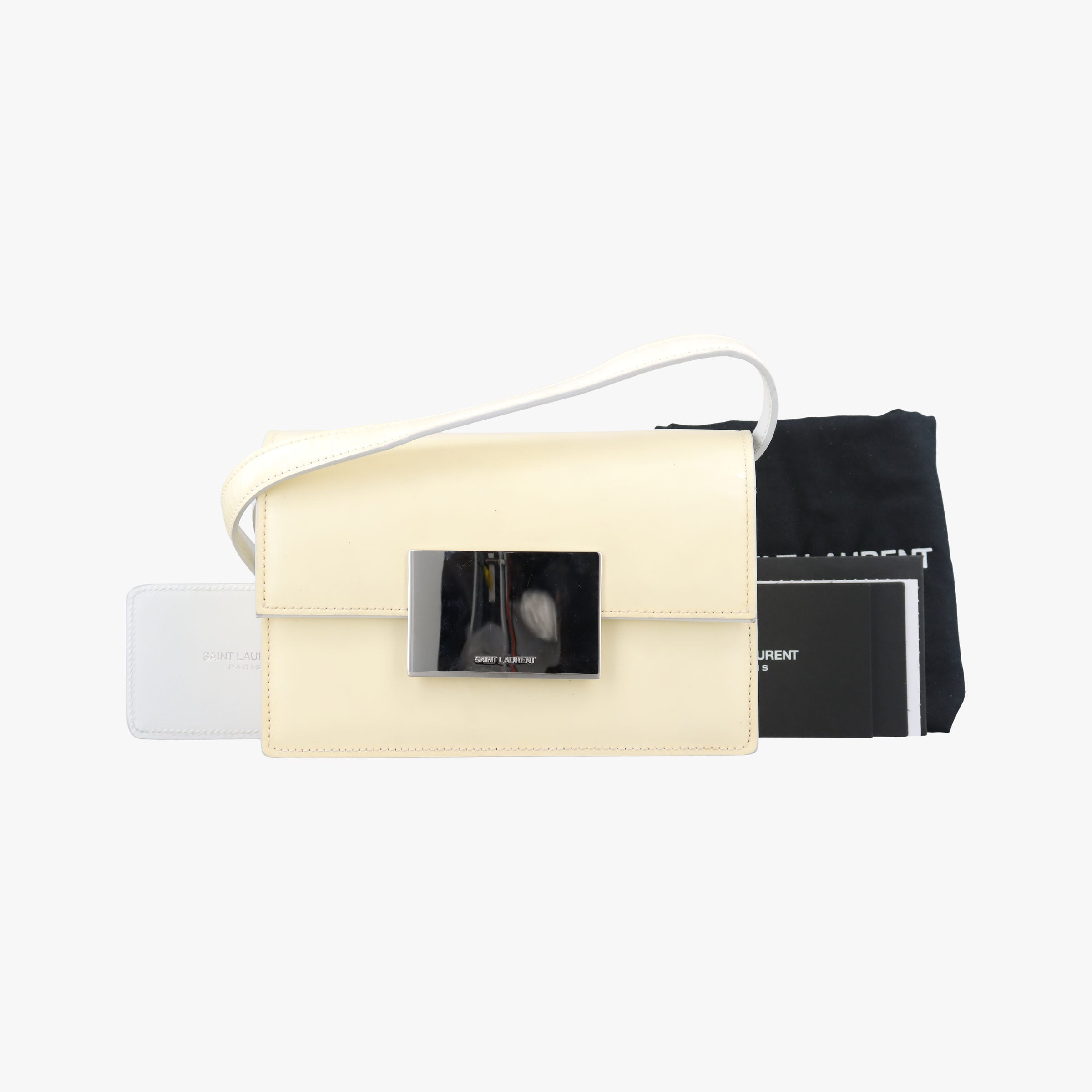 Pre-owned Yves Saint Laurent Lulu Bunny Beige x white Leather 367071 shoulderbag | stylenewstar