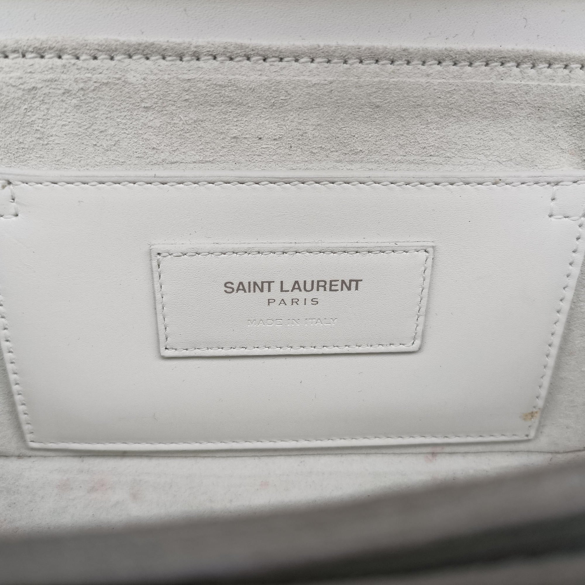 Pre-owned Yves Saint Laurent Lulu Bunny Beige x white Leather 367071 shoulderbag | stylenewstar