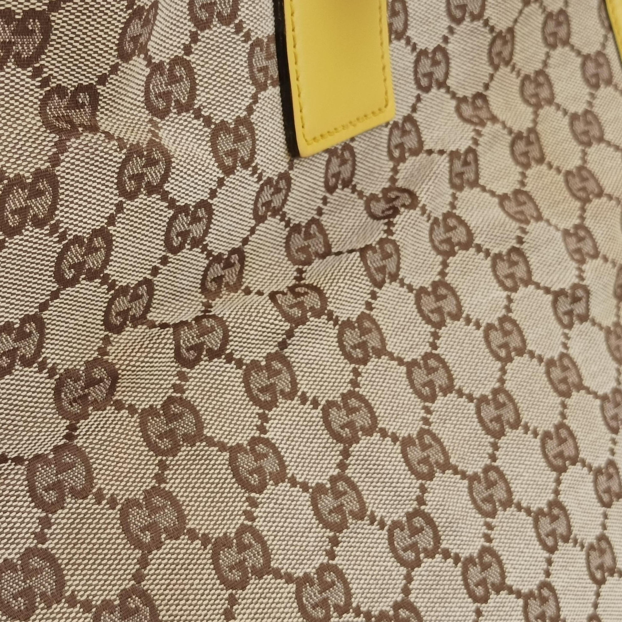 Vintage Gucci GG Canvas Beige × Yellow Canvas 109101 handbag | stylenewstar