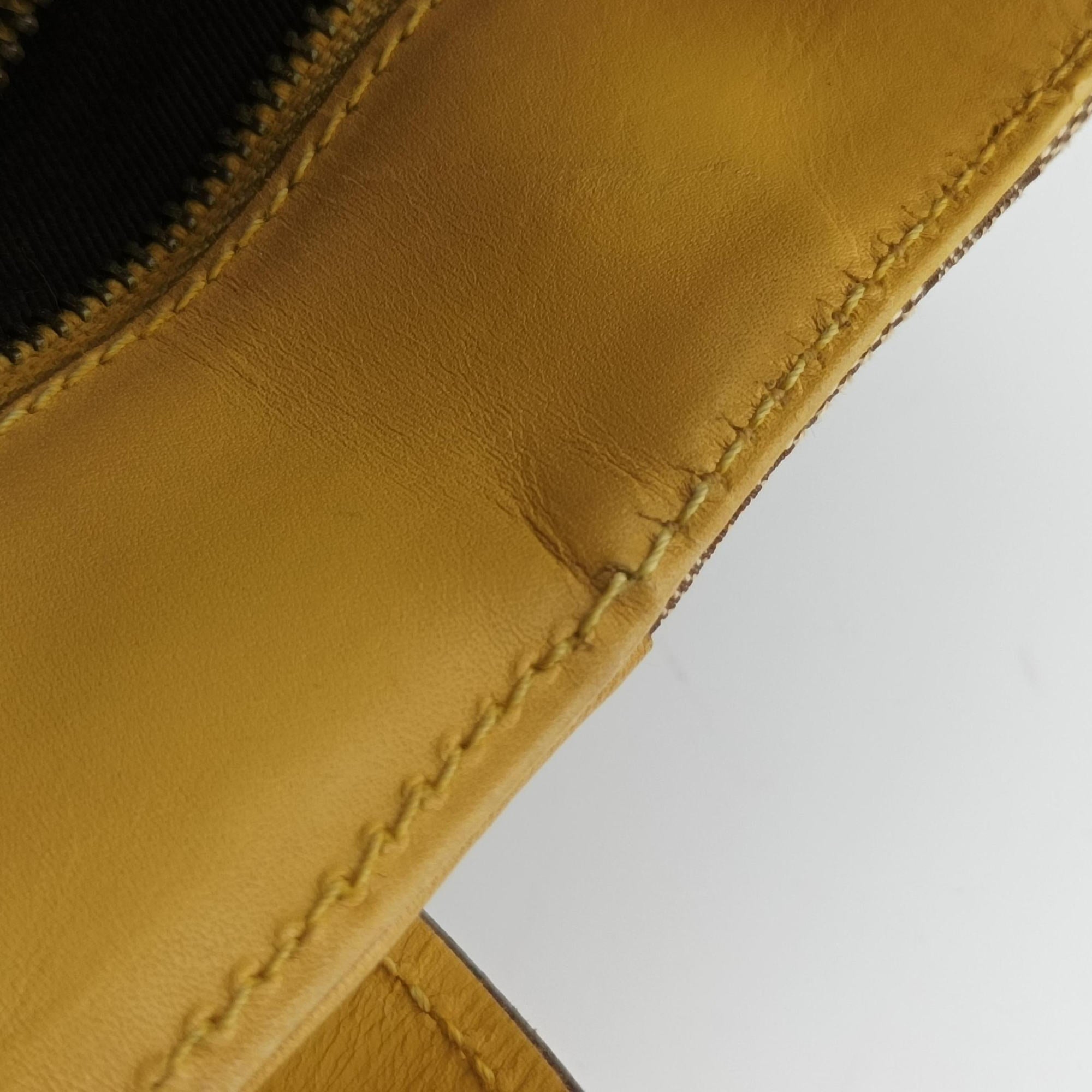 Vintage Gucci GG Canvas Beige × Yellow Canvas 109101 handbag | stylenewstar