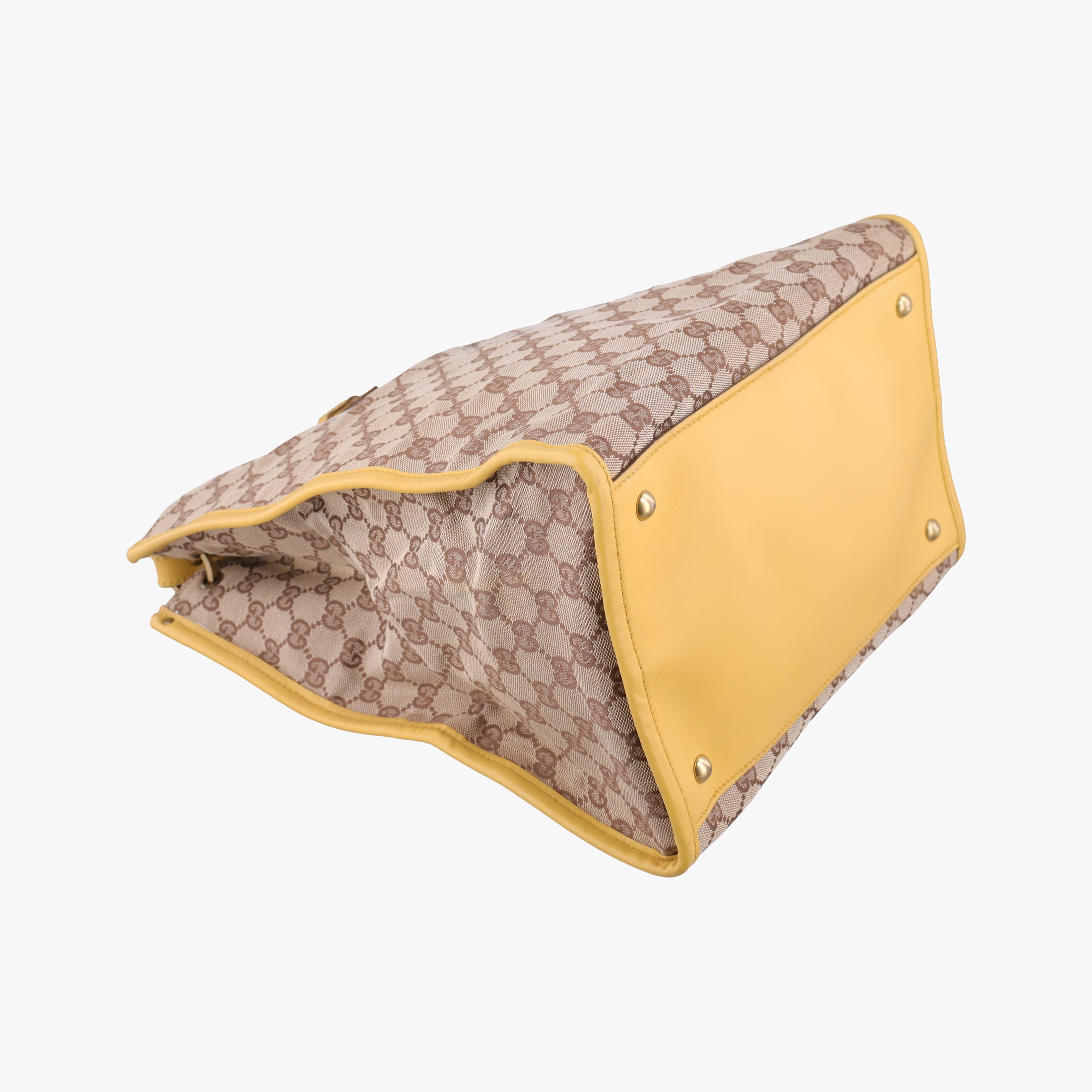 Vintage Gucci GG Canvas Beige × Yellow Canvas 109101 handbag | stylenewstar