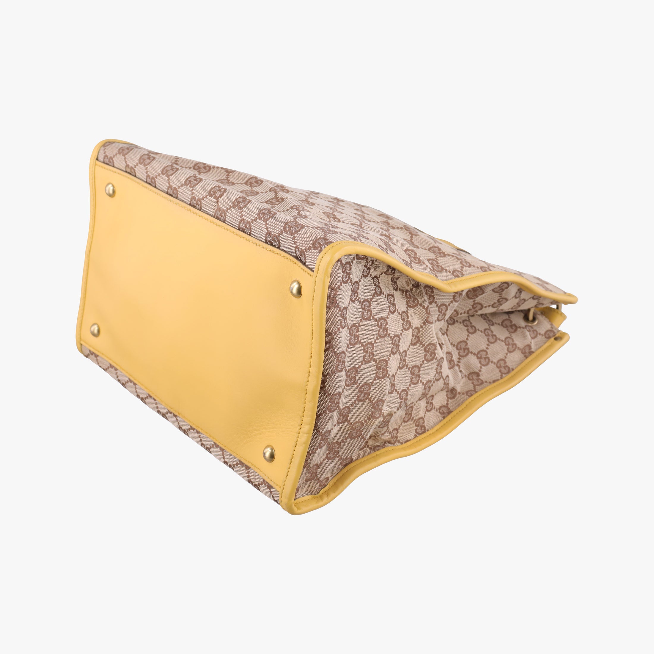 Vintage Gucci GG Canvas Beige × Yellow Canvas 109101 handbag | stylenewstar