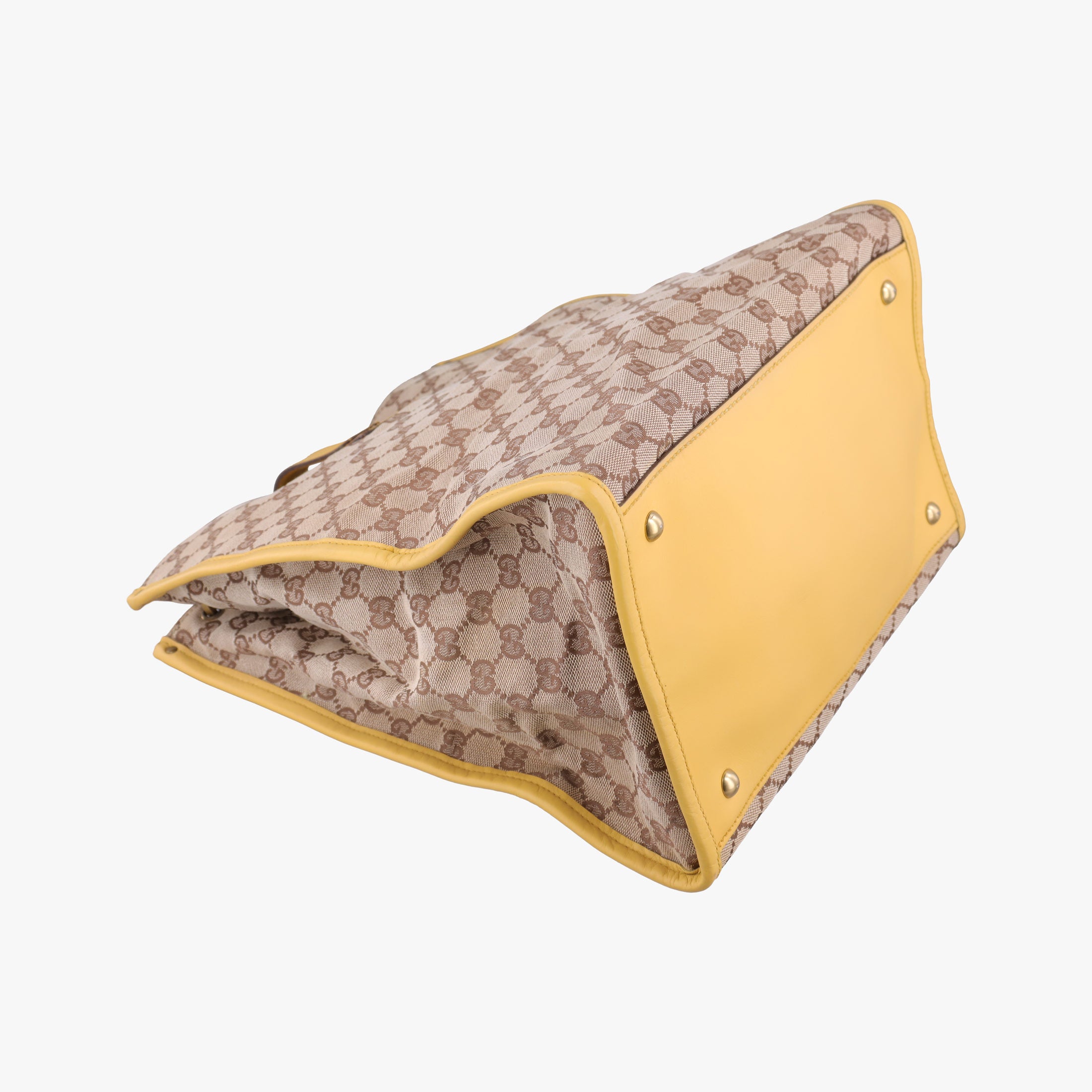 Vintage Gucci GG Canvas Beige × Yellow Canvas 109101 handbag | stylenewstar