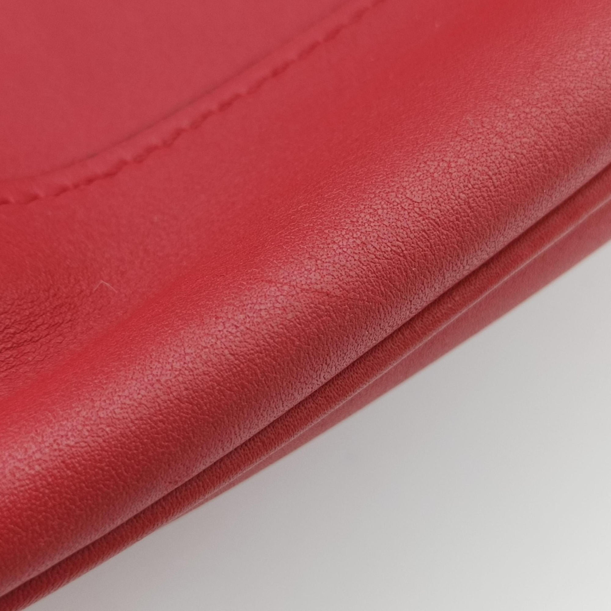 Pre-owned Prada Tassel Drawstring Bucket Red leather BR5069 shoulderbag | stylenewstar