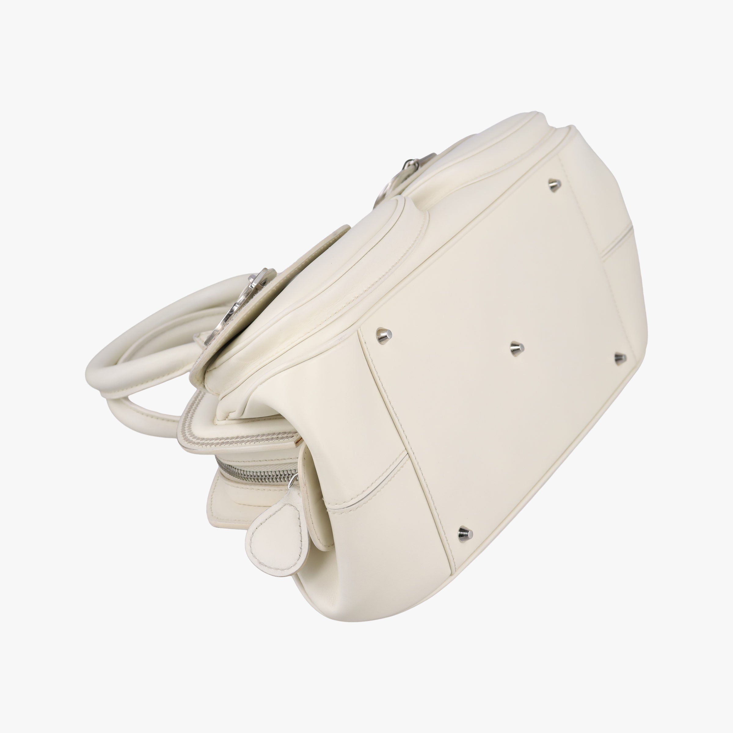 Pre-owned Christian Dior Detective White leather  handbag | stylenewstar