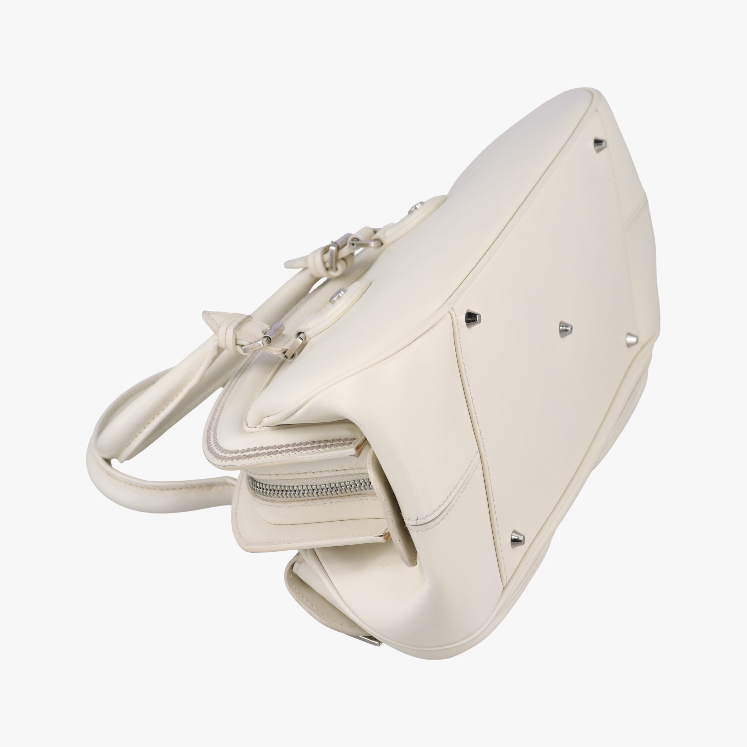 Pre-owned Christian Dior Detective White leather  handbag | stylenewstar