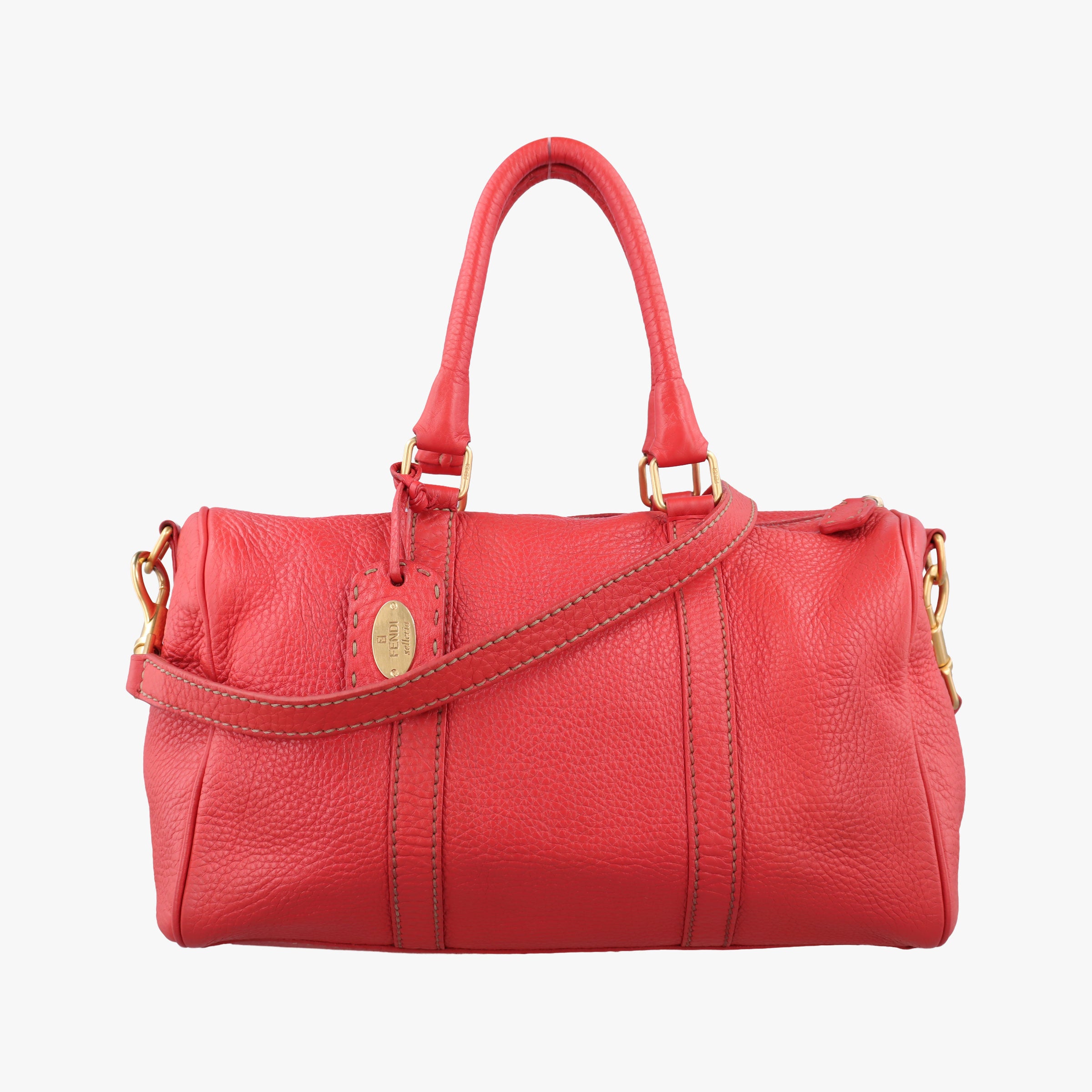 Vintage Fendi Forever Bauletto Red Leather 8BL108 shoulderbag | stylenewstar